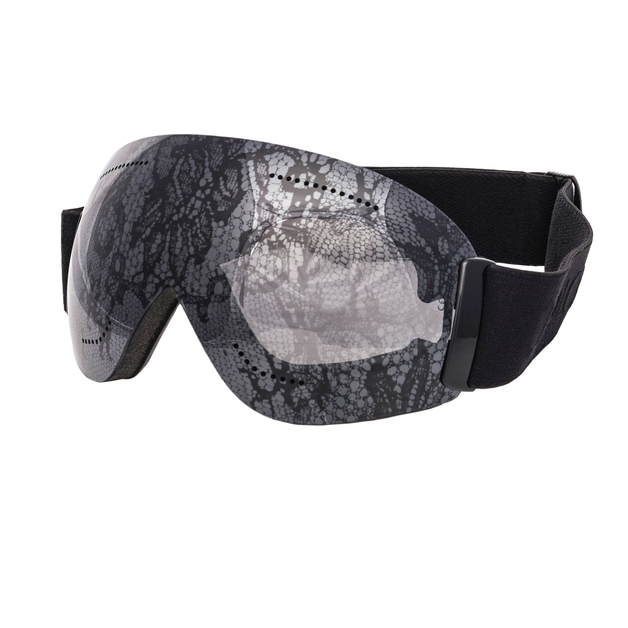 Lace Mirrored Ski Goggles Mask Sunglasses BI0759 Black