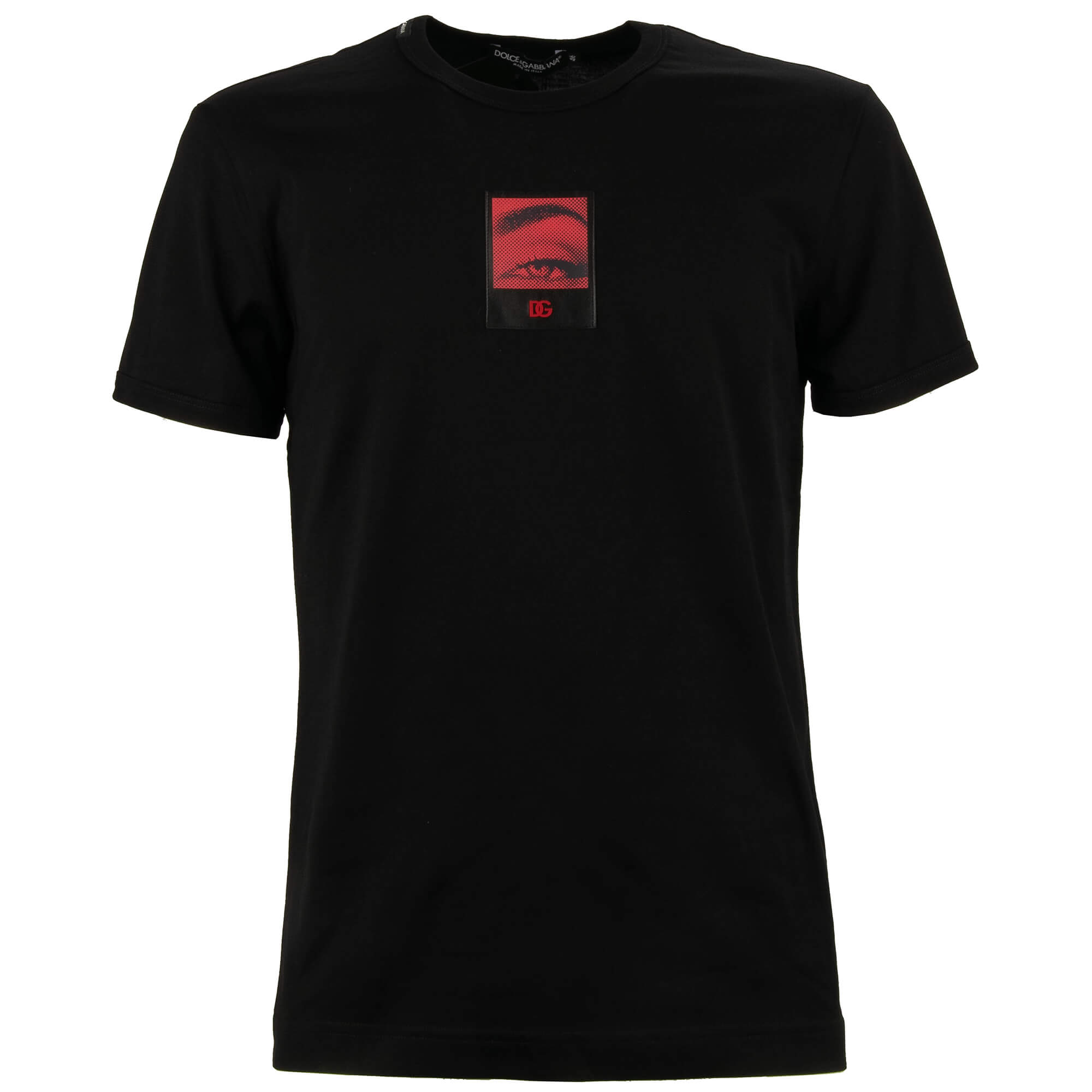DG Logo Eye Patch Slim Fit T-Shirt Black Red 46 S 