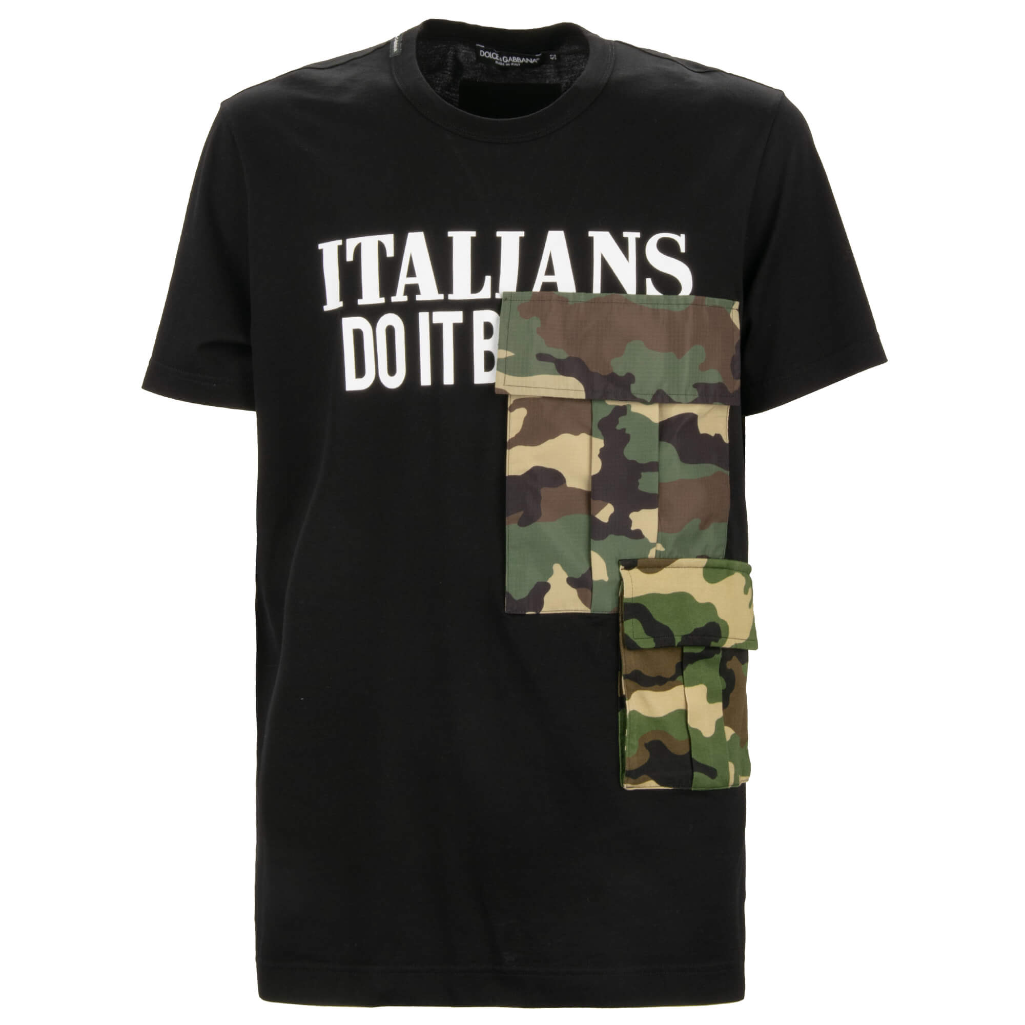 DG Logo Camouflage Italians Do It Better Cotton T-Shirt Black 52 L