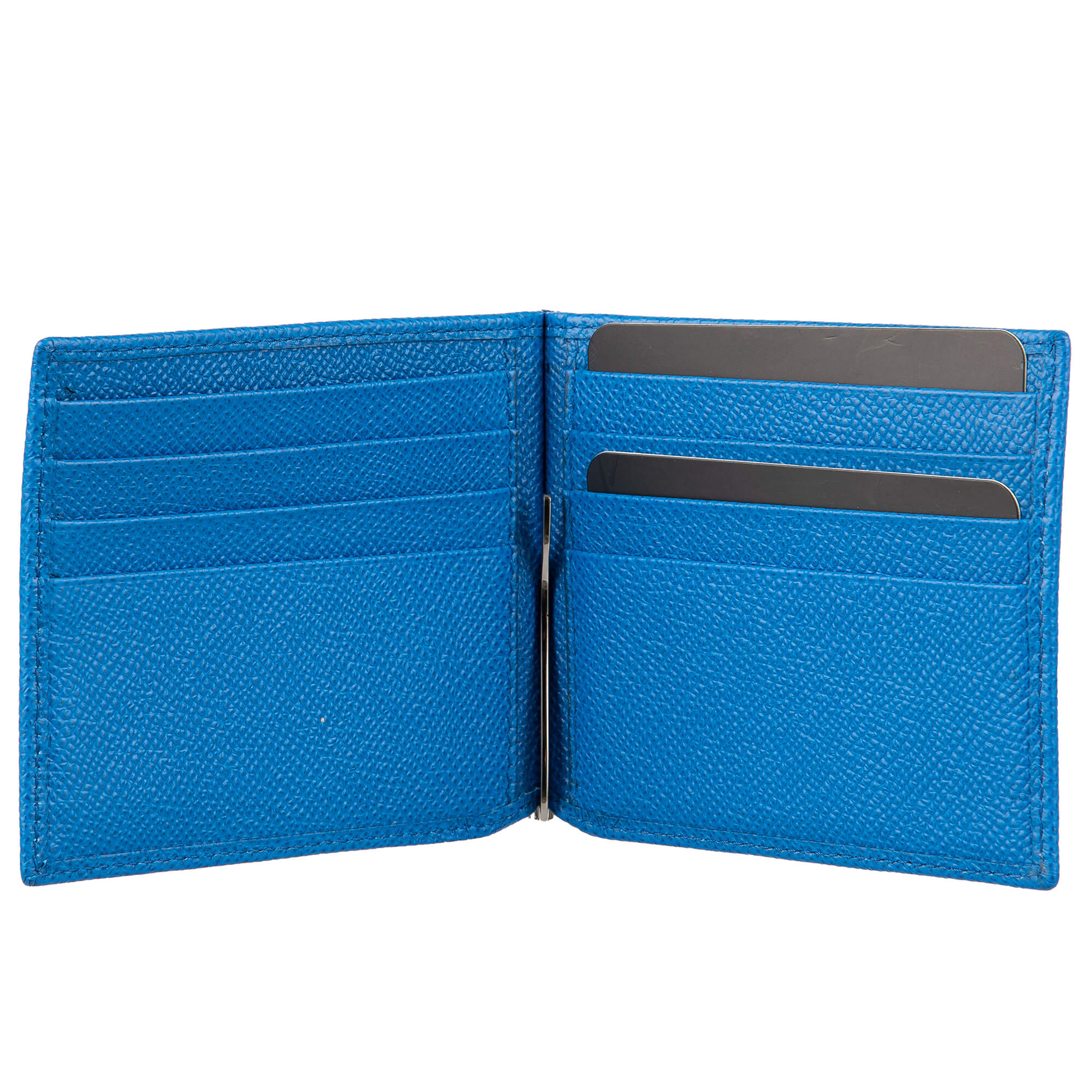 Dauphine Leather Cards Wallet with Money Clip and Logo Plate