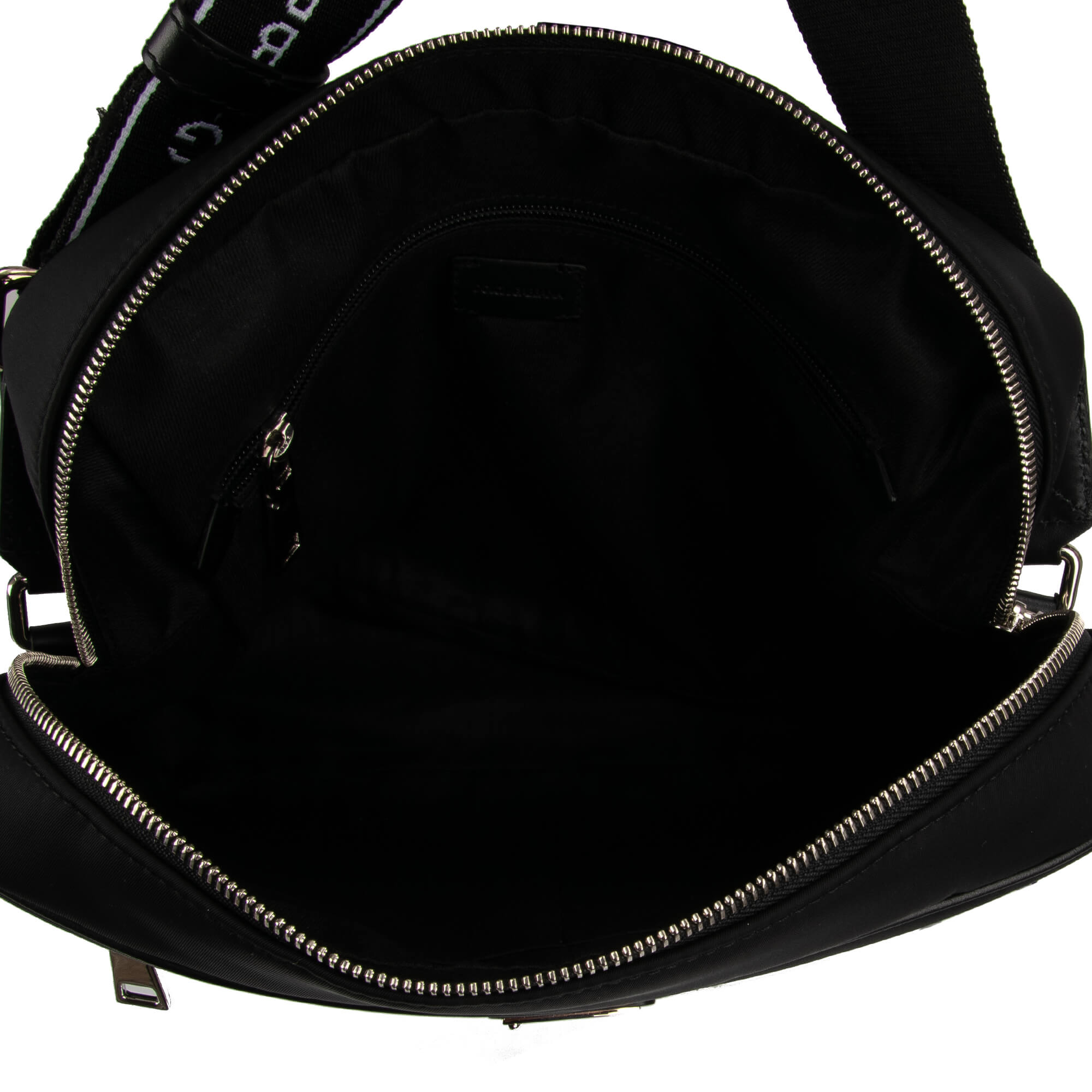 Nylon Crossbody Bag / Messenger Bag with leather details, logo printed strap, logo plate and pockets by DOLCE & GABBANA