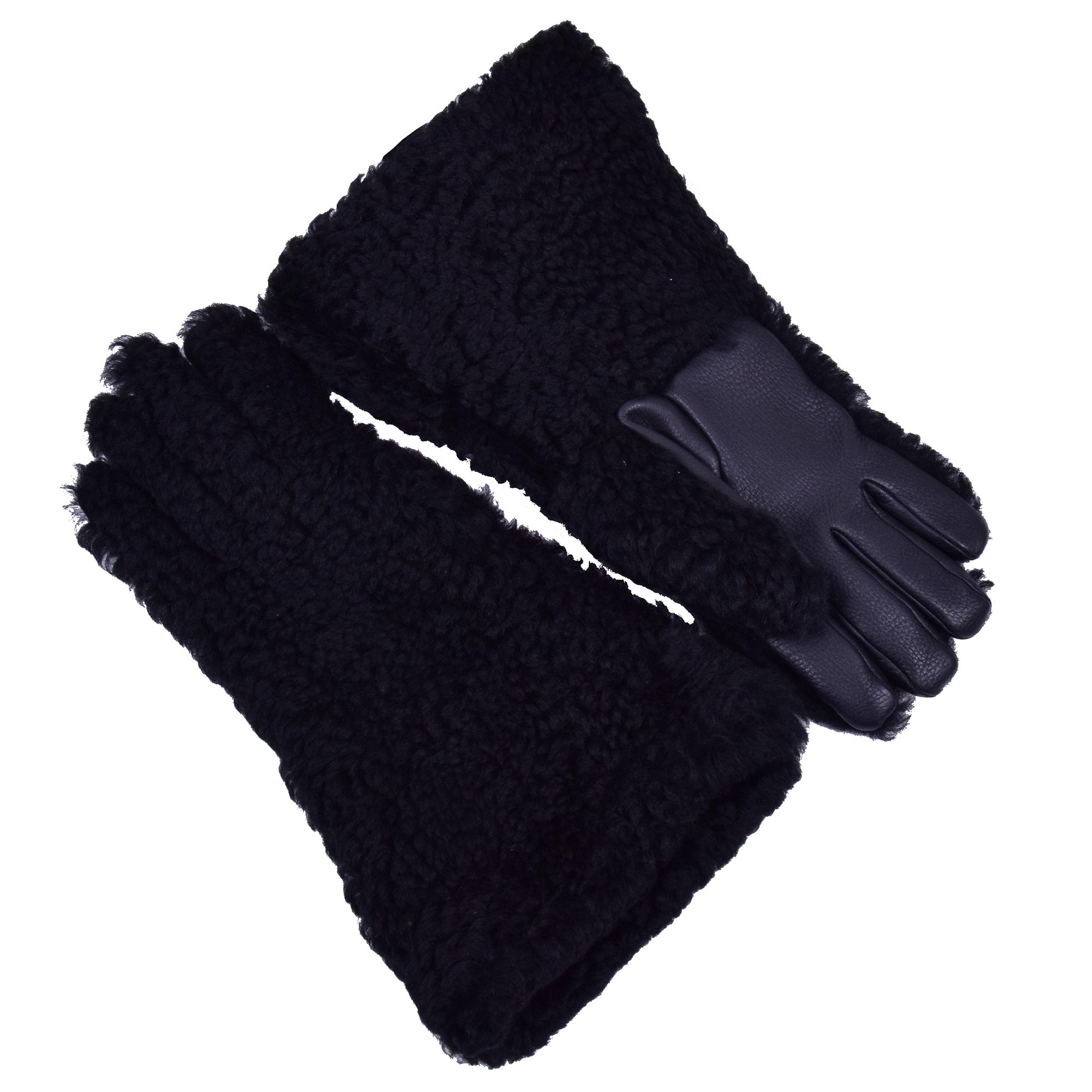 Handschuhe im Ritter Stil aus Hirschleder mit Pelz aus Lamm, gefüttert mit Kaninchen Pelz von Dolce & Gabbana Black Label