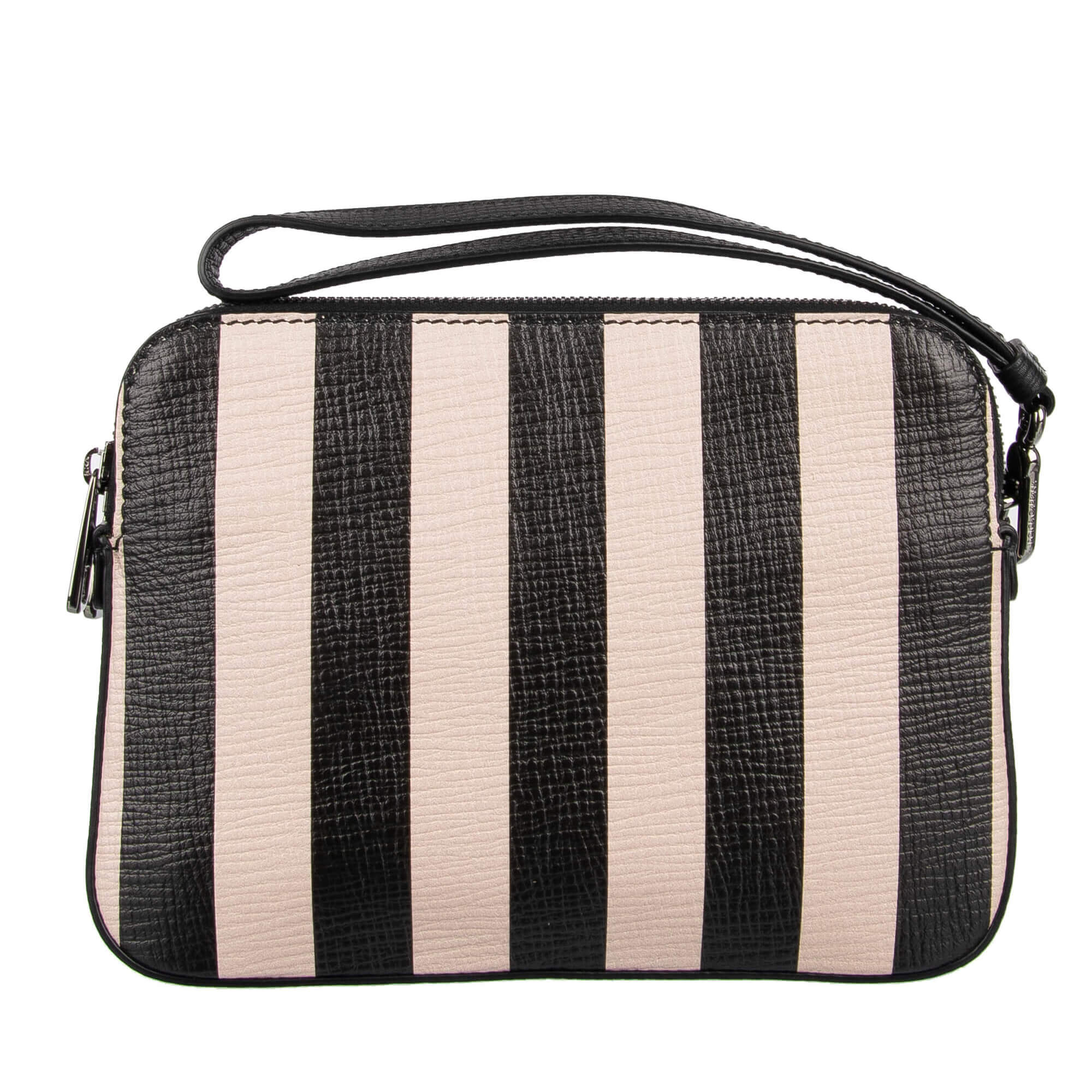 Striped clutch bag/ pouch made of Palmellato leather with two dividers with zip fastening and handle by DOLCE & GABBANA