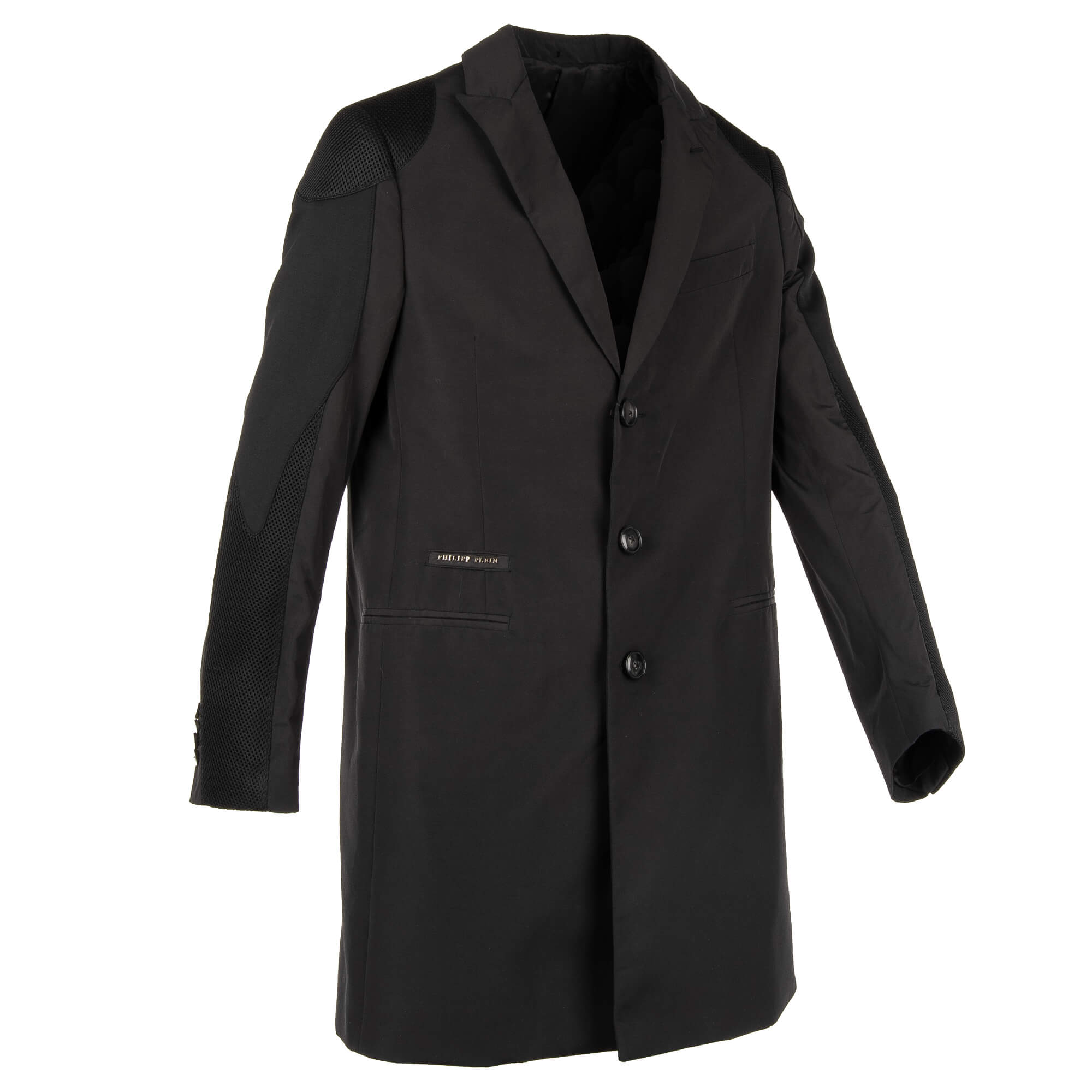 Coat ASSASSIN with skull application at the back, perforated details and logo by PHILIPP PLEIN