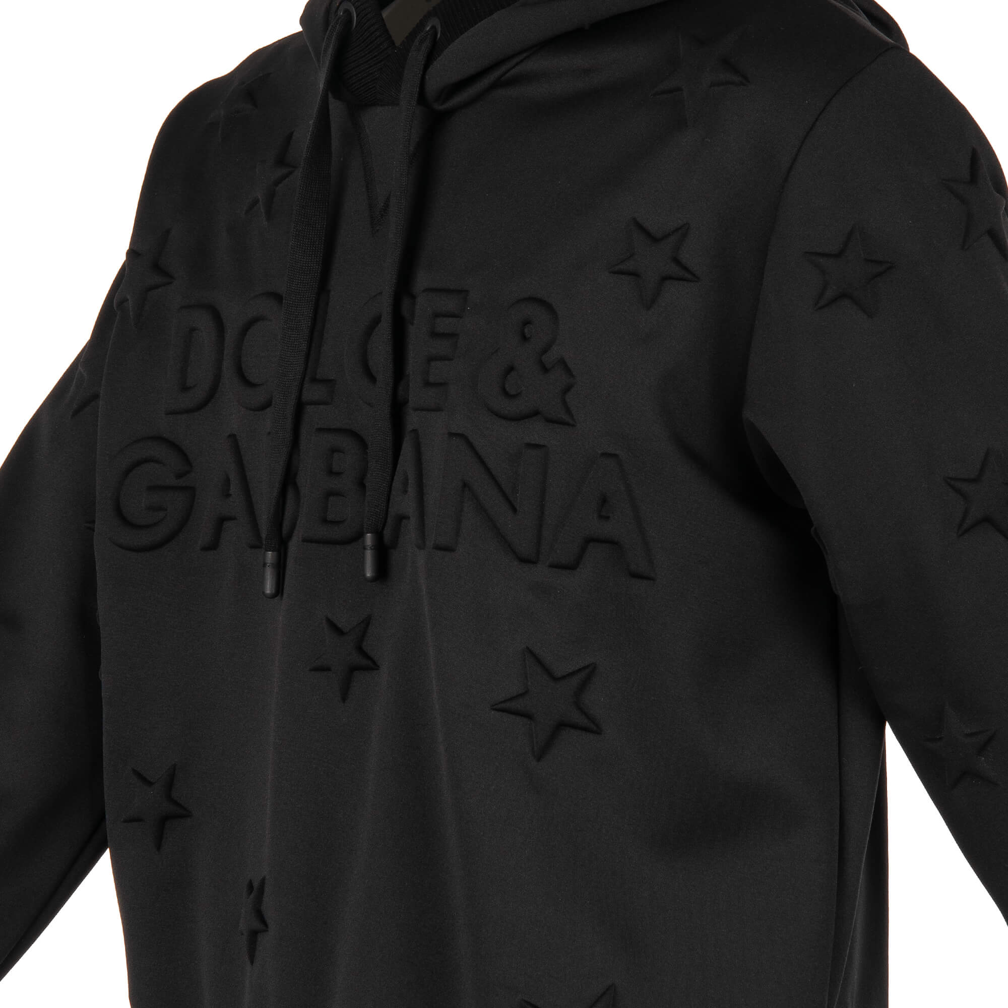 Oversize Hoodie Pullover mit Sternen und großem Logo Textur von DOLCE & GABBANA