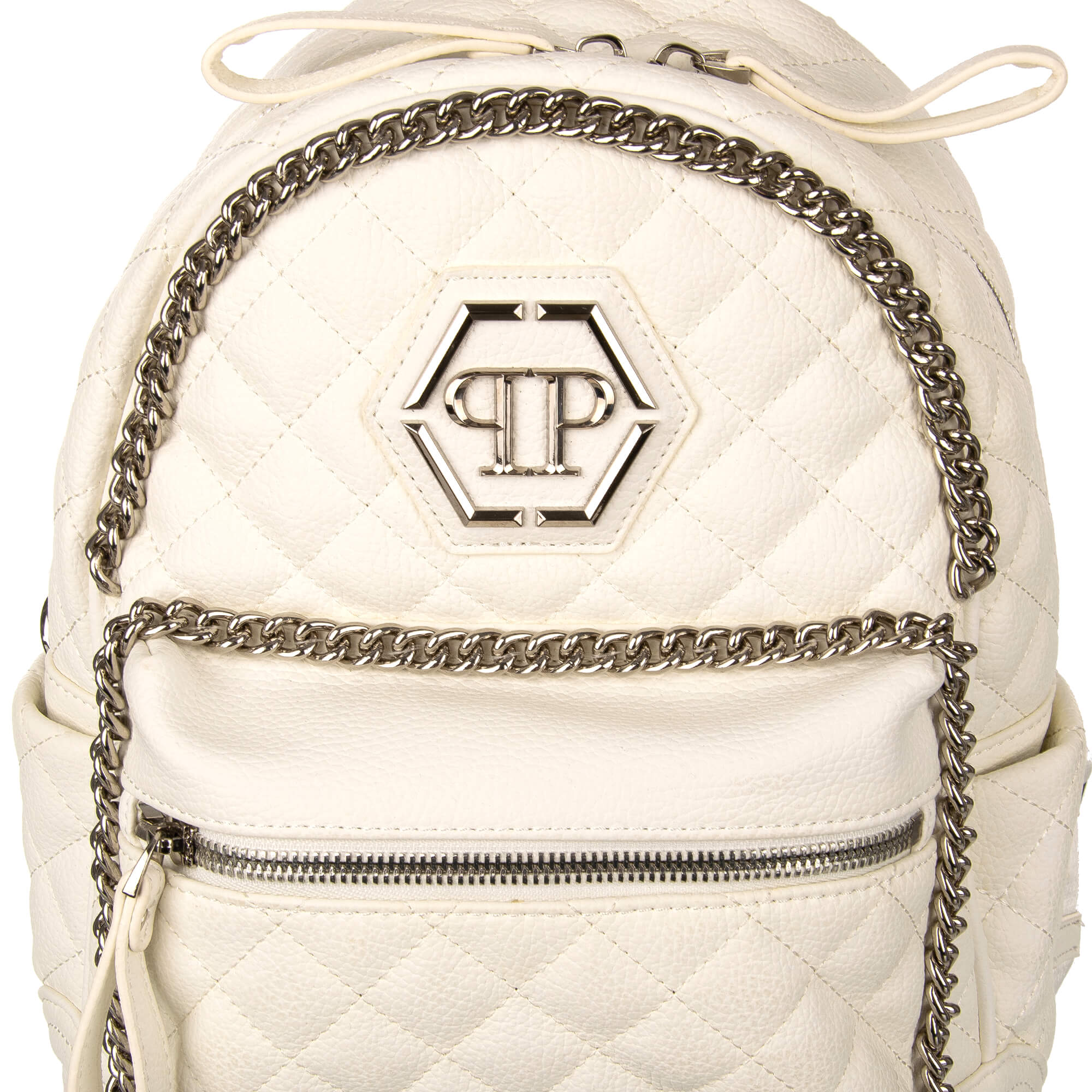 Junior backpack ACHILLEA with quilted texture, chains and logo plates by PHILIPP PLEIN JUNIOR
