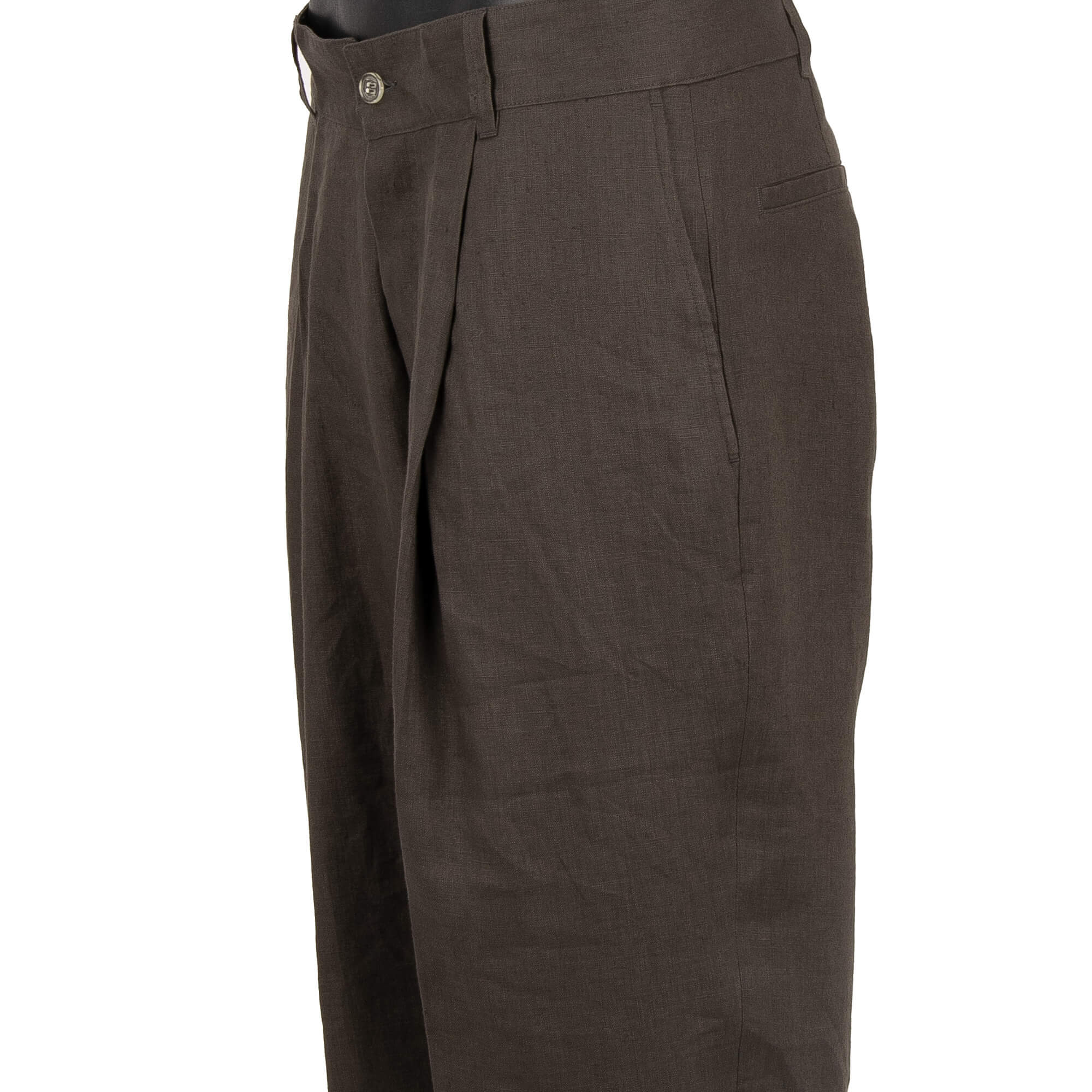 Cropped casual linen Pants with logo embroidery by OFF-WHITE c/o Virgil Abloh