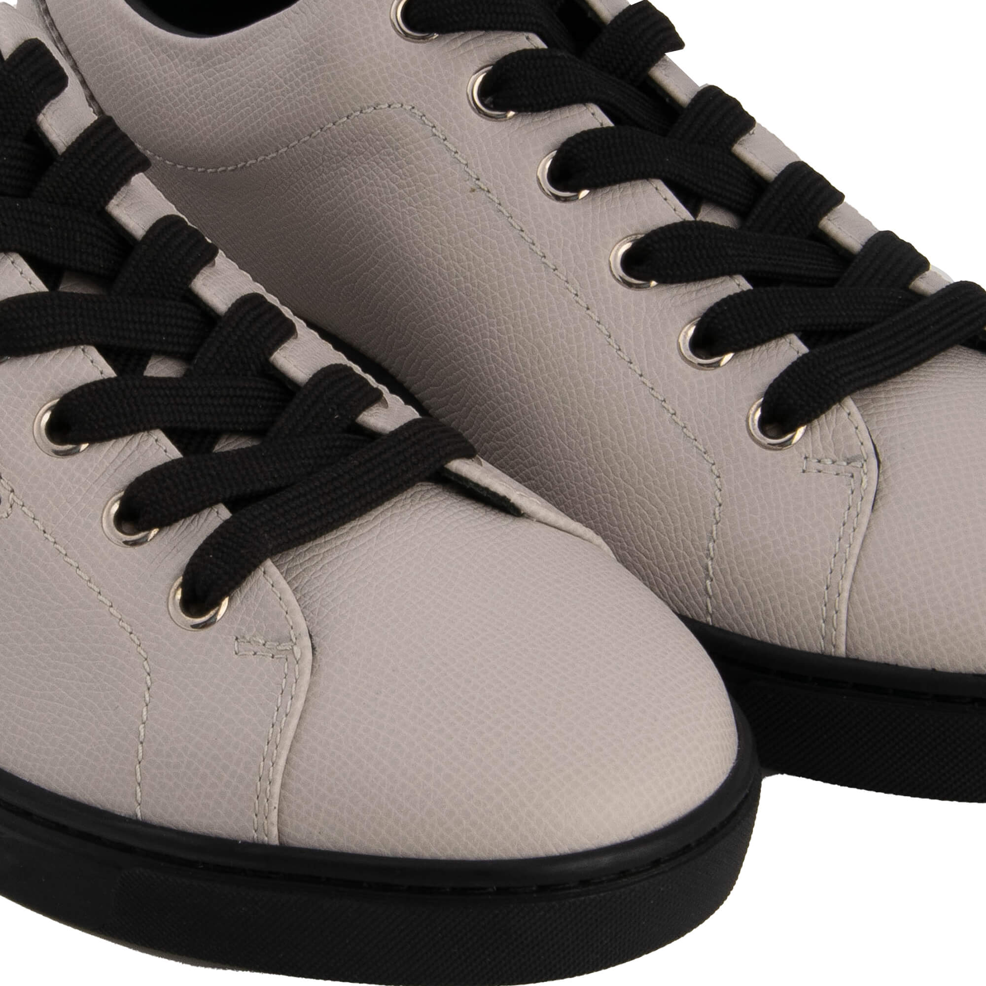 Lace Low Top Men's Sneaker LONDON with DG logo in gray and black by DOLCE & GABBANA