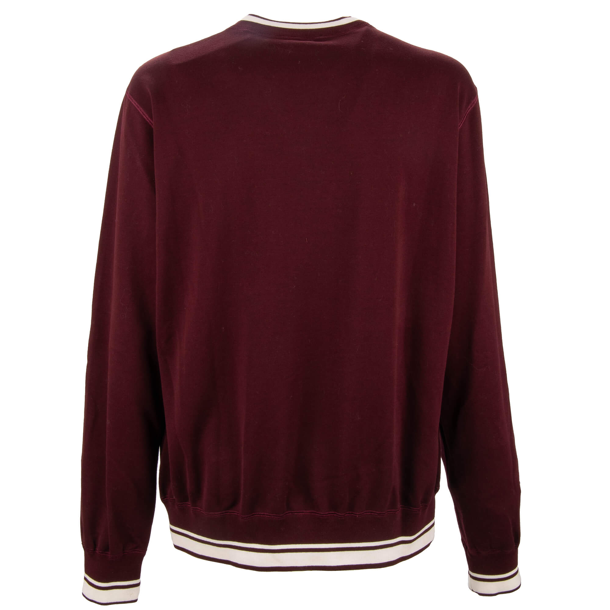 Cotton sweater / sweatshirt with Crown and Logo print in bordeaux by DOLCE & GABBANA