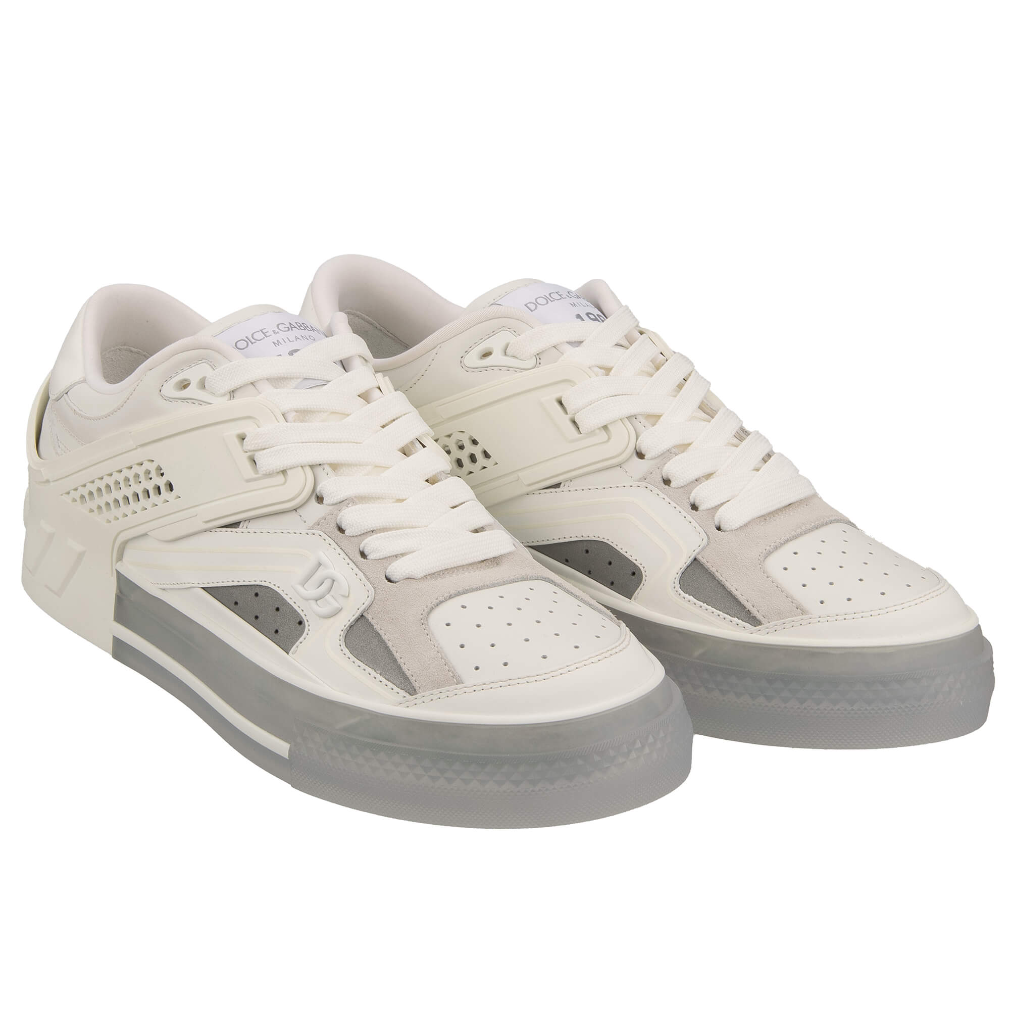 DG Logo Leder Sneaker Schuhe CUSTOM 2.Zero Weiß 