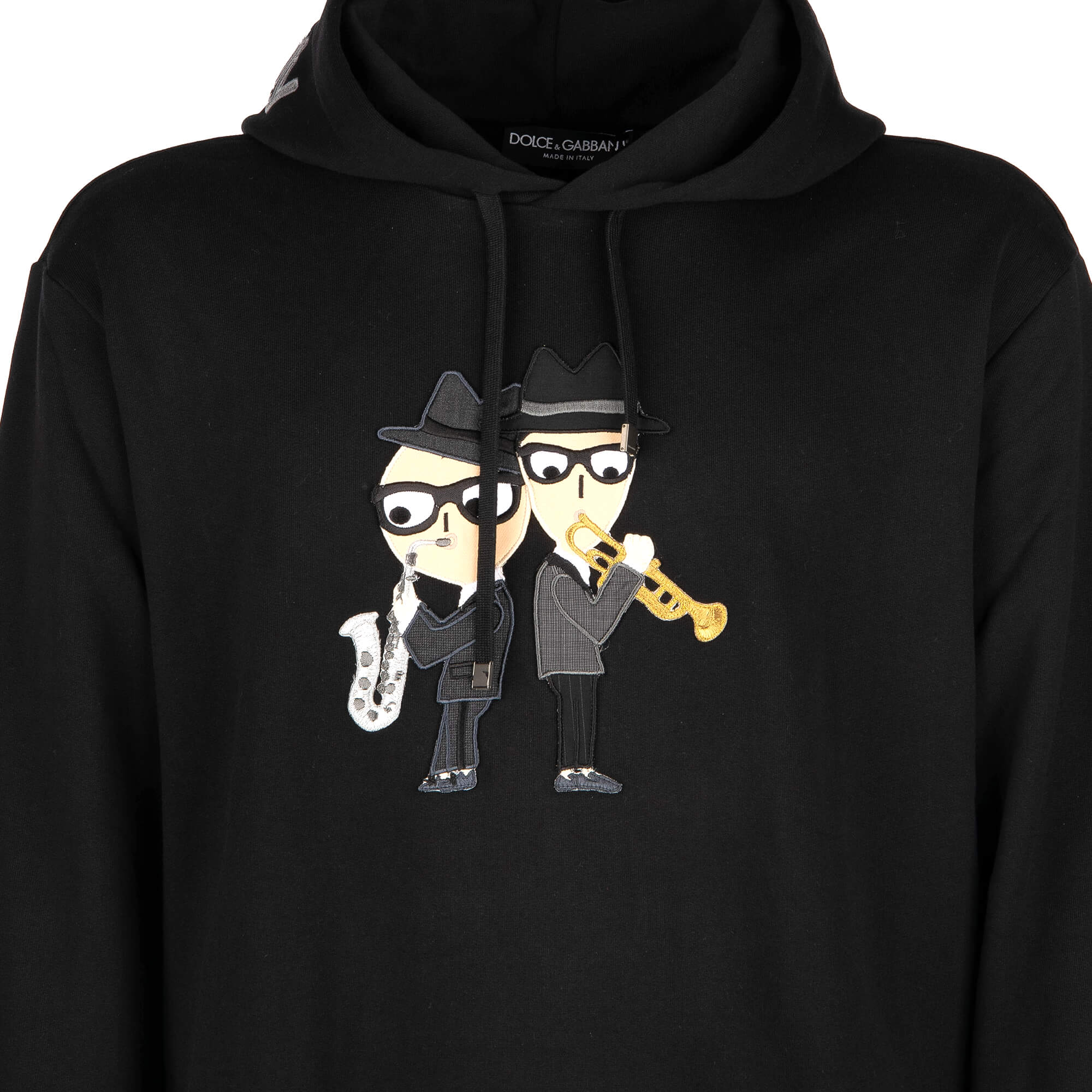 Hooded Sweater / sweatshirt with DG Family and Stefano with Domenico embroidery in black by DOLCE & GABBANA