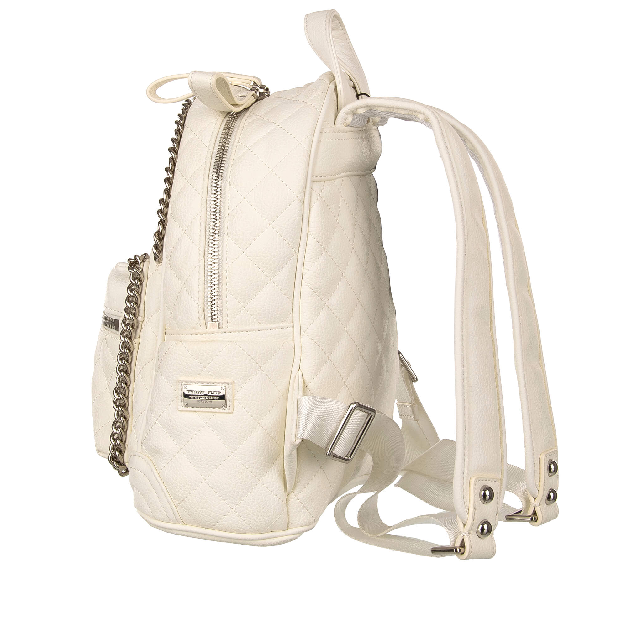 Junior backpack ACHILLEA with quilted texture, chains and logo plates by PHILIPP PLEIN JUNIOR