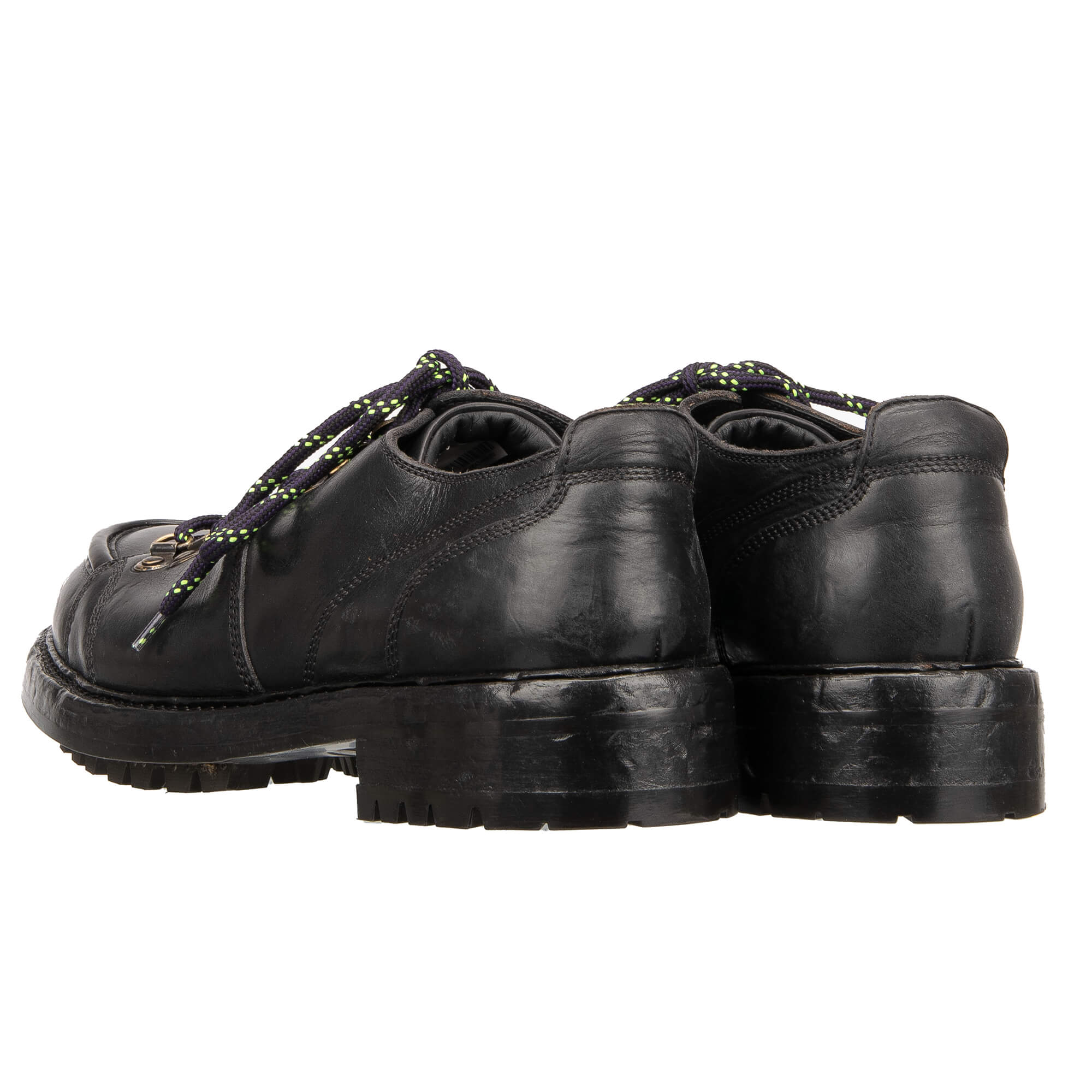 Trekking Stil Derby Schuhe BERNINI aus Pferd Leder in Schwarz von DOLCE & GABBANA