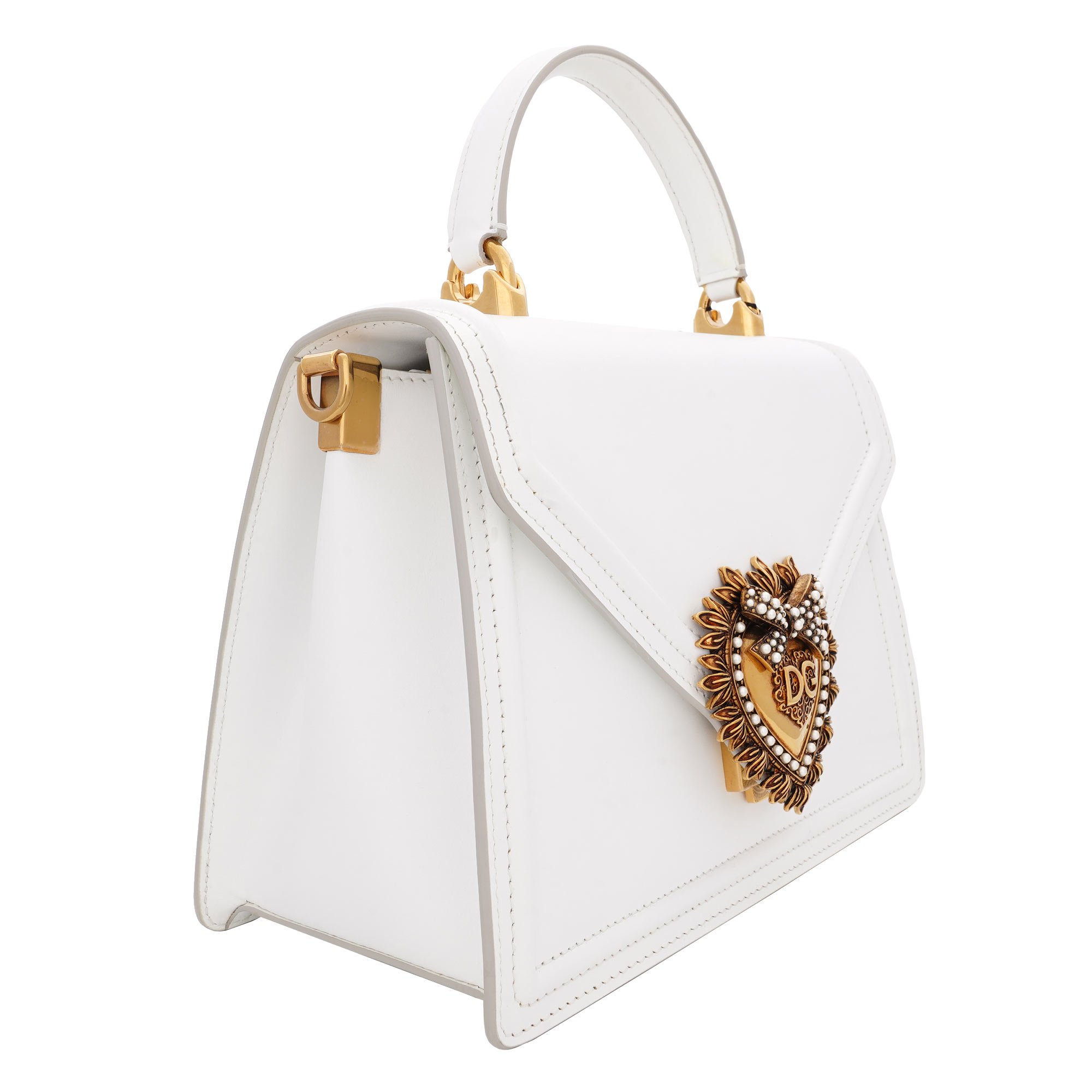 Tasche / Schultertasche / Henkeltasche DEVOTION Medium mit Schmuckherz Verschluss mit DG Logo, inneren Fächern und verstellbarem Schulterriemen von DOLCE & GABBANA