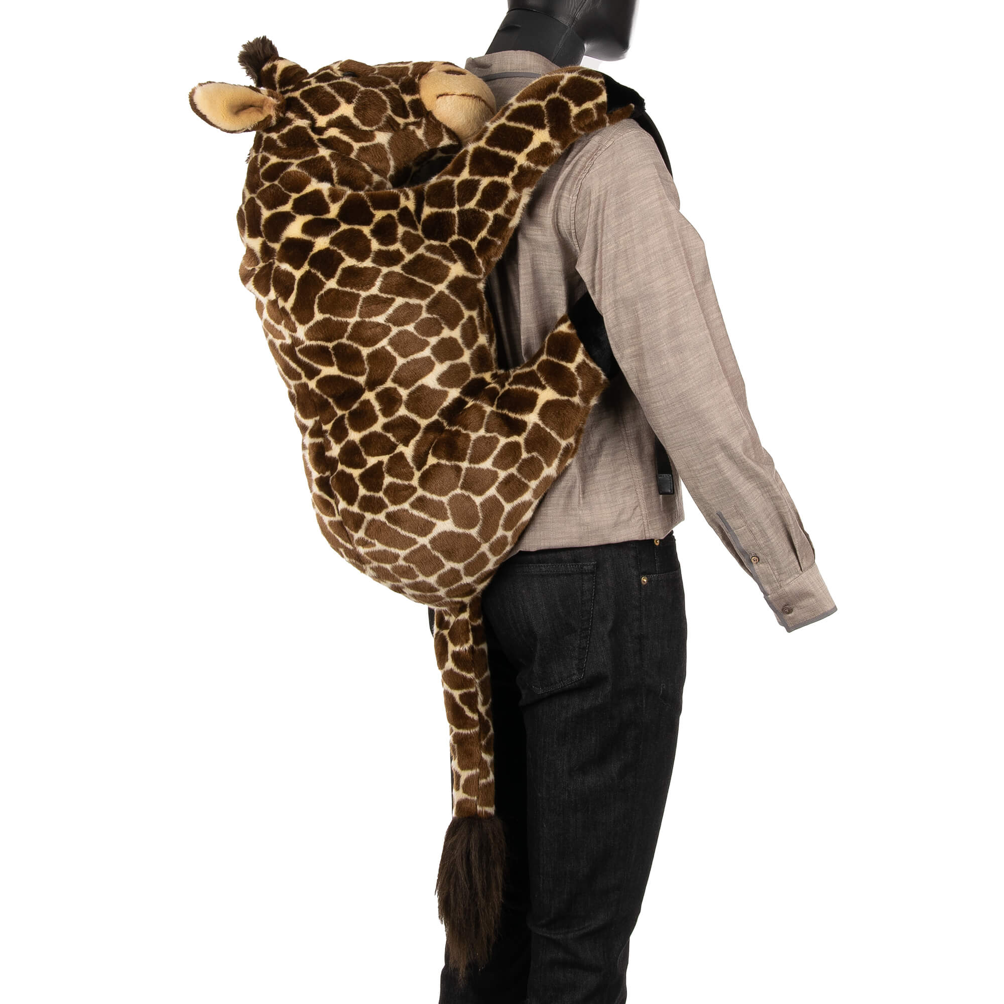 Unisex Faux Fur Backpack Bag as Plush Giraffe Toy with adjustable straps, embroidered DG Logo and zip pocket by DOLCE & GABBANA