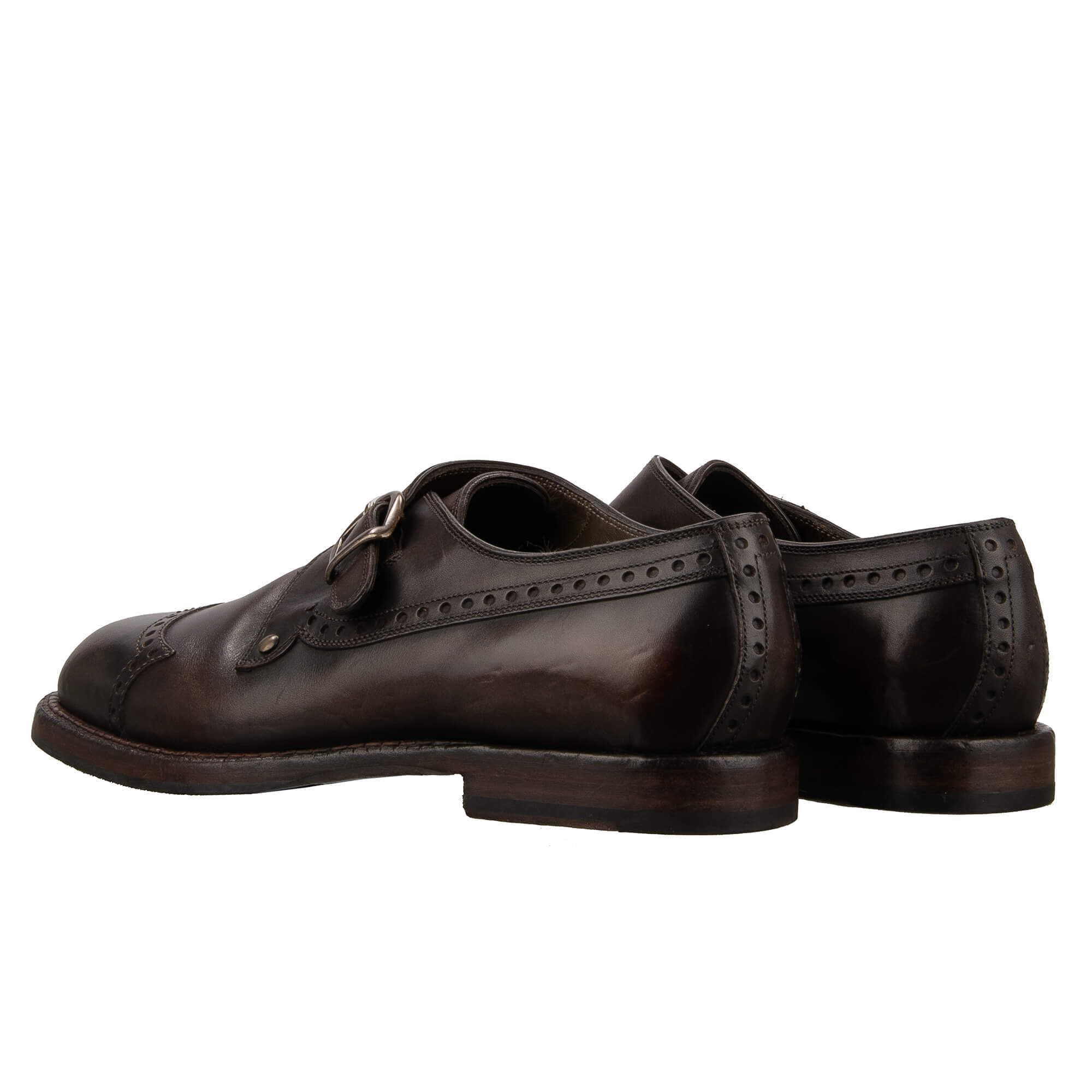 Leder Loafer Schuhe MARSALA mit Metall Schnalle in Braun von DOLCE & GABBAN