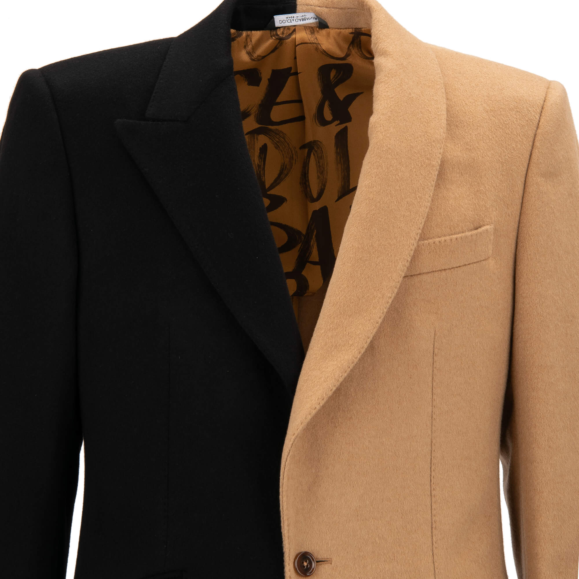 2 in 1 Blazer / Jacke SICILIA aus Kaschmir mit zwei Jacken Patchwork Design und Schal- / spitzem Revers von DOLCE & GABBANA
