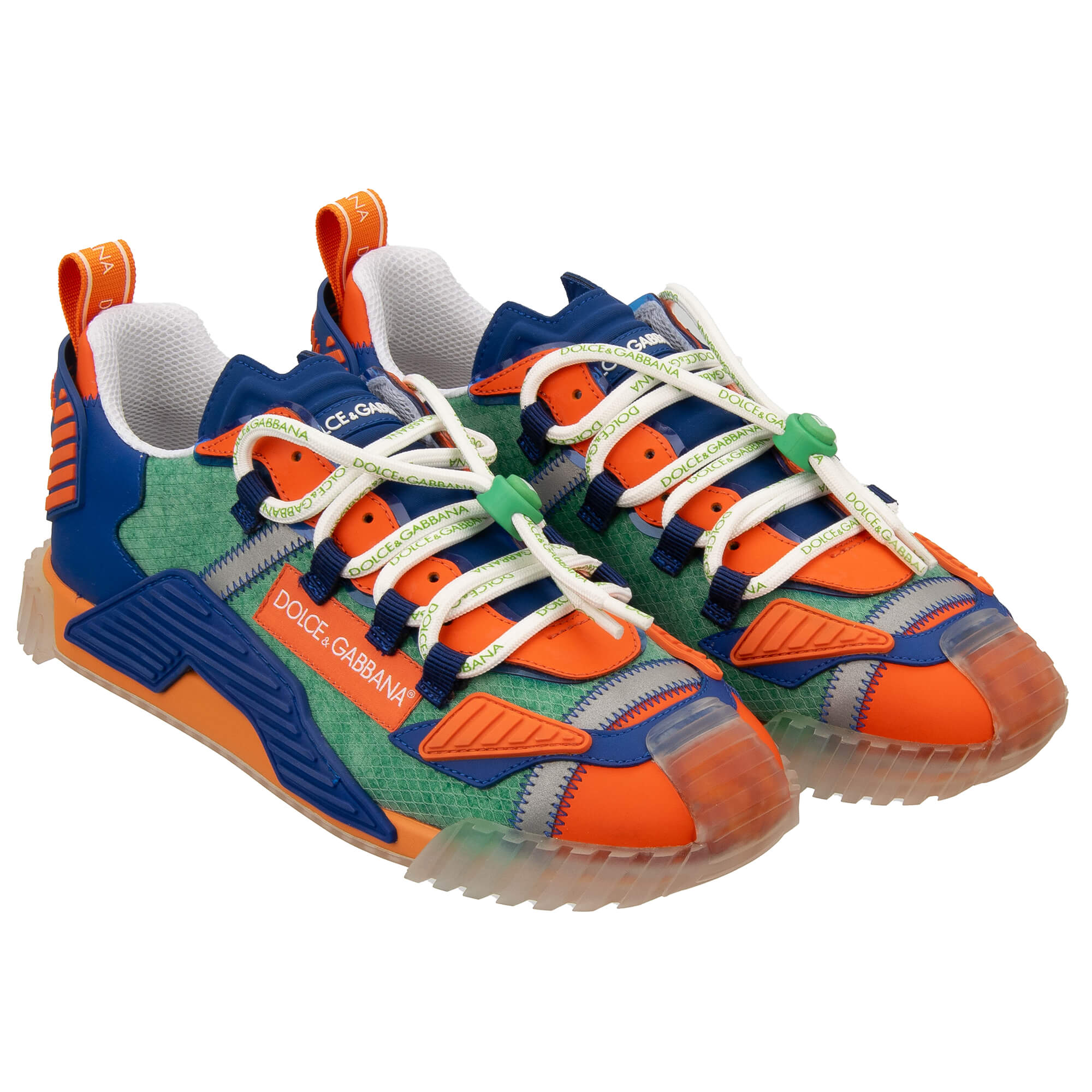 DG Logo Low-Top Men Sneaker Shoes NS1 Orange Green 41 UK 7 US 8