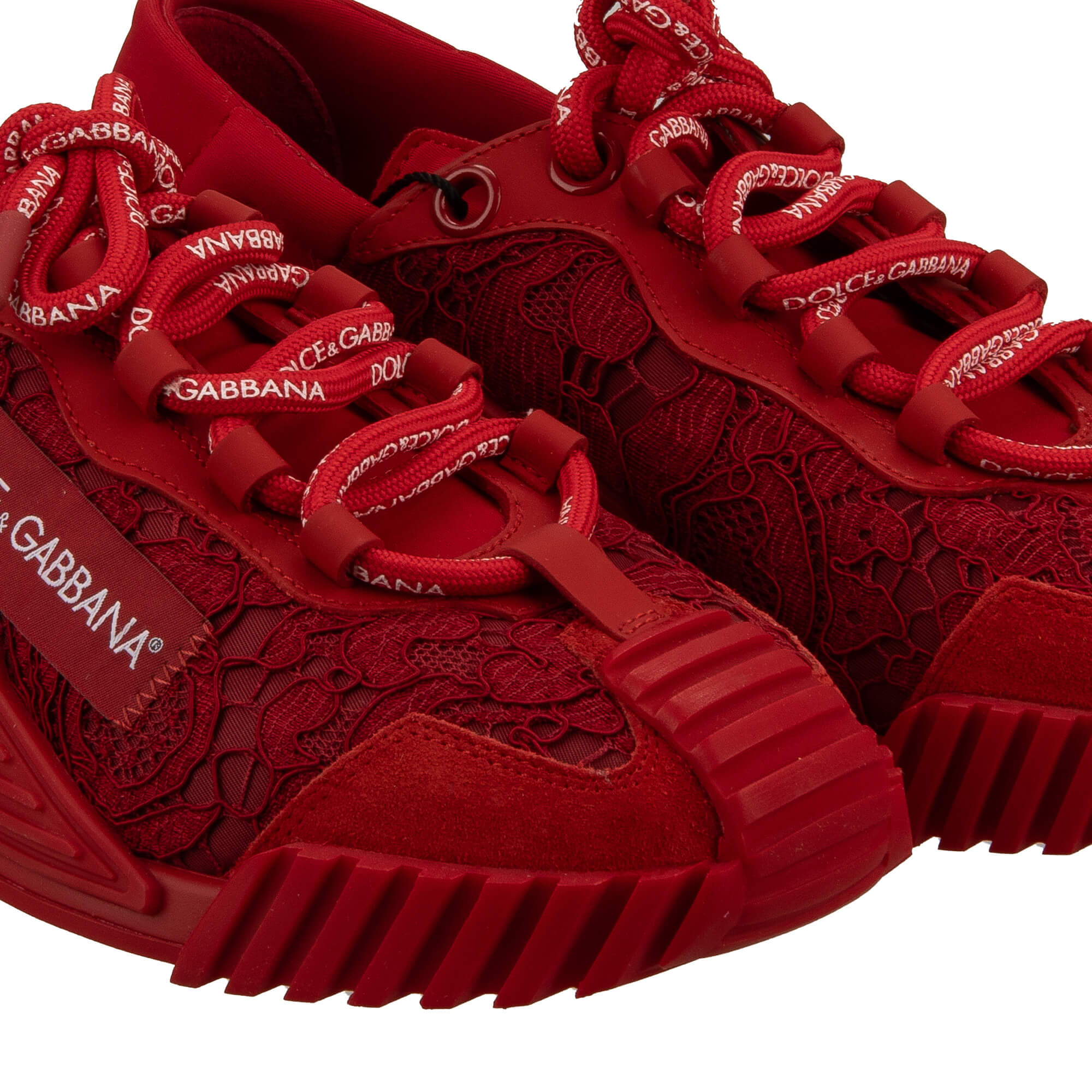 Dolce Gabbana Lace Sneakers DG Logo Taormina Lace Sneaker NS1 Red