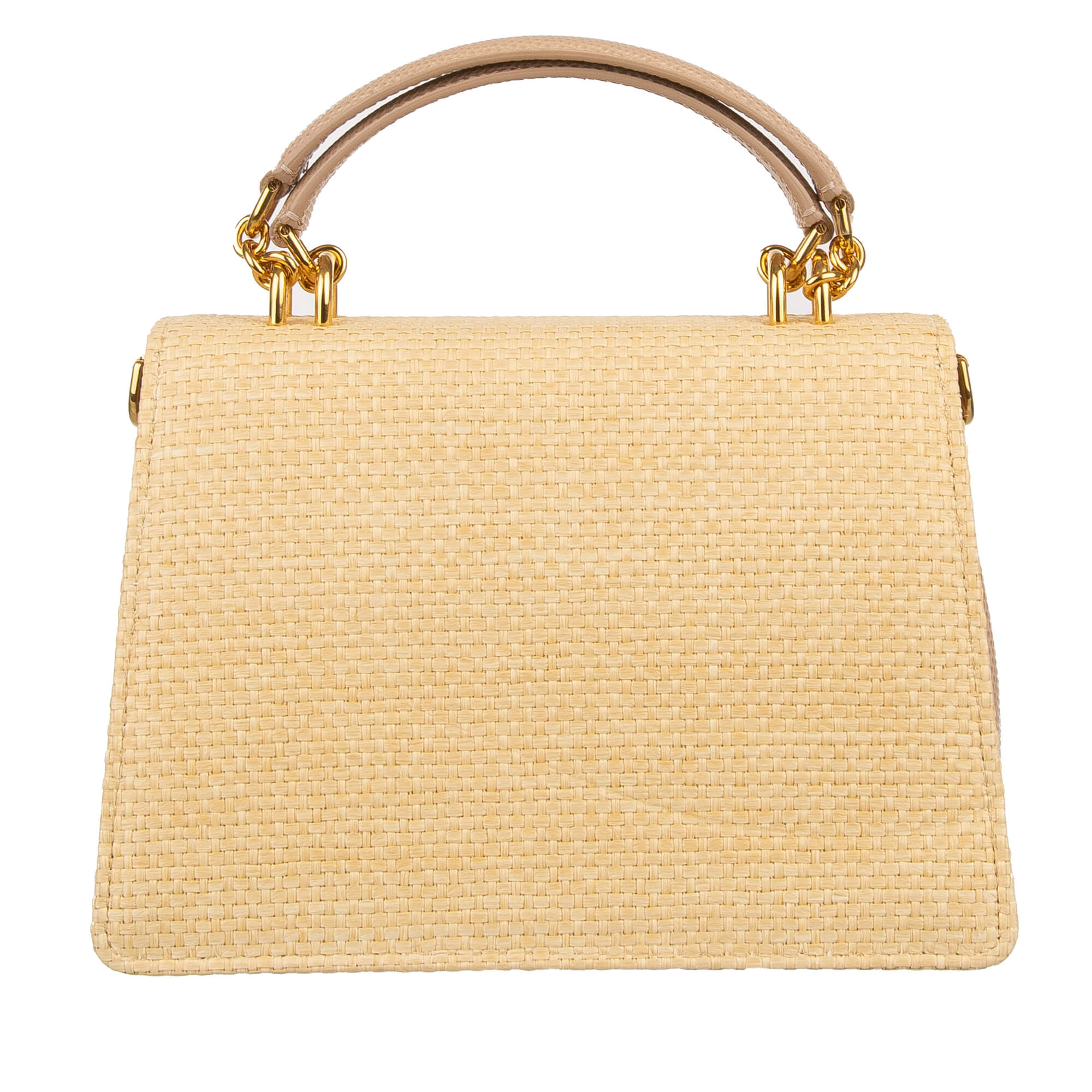 Handtasche / Schultertasche WELCOME Medium aus gewebter Raffia und Leder mit Iguana Textur mit Blumen Stickerei und Kristallen von DOLCE & GABBANA