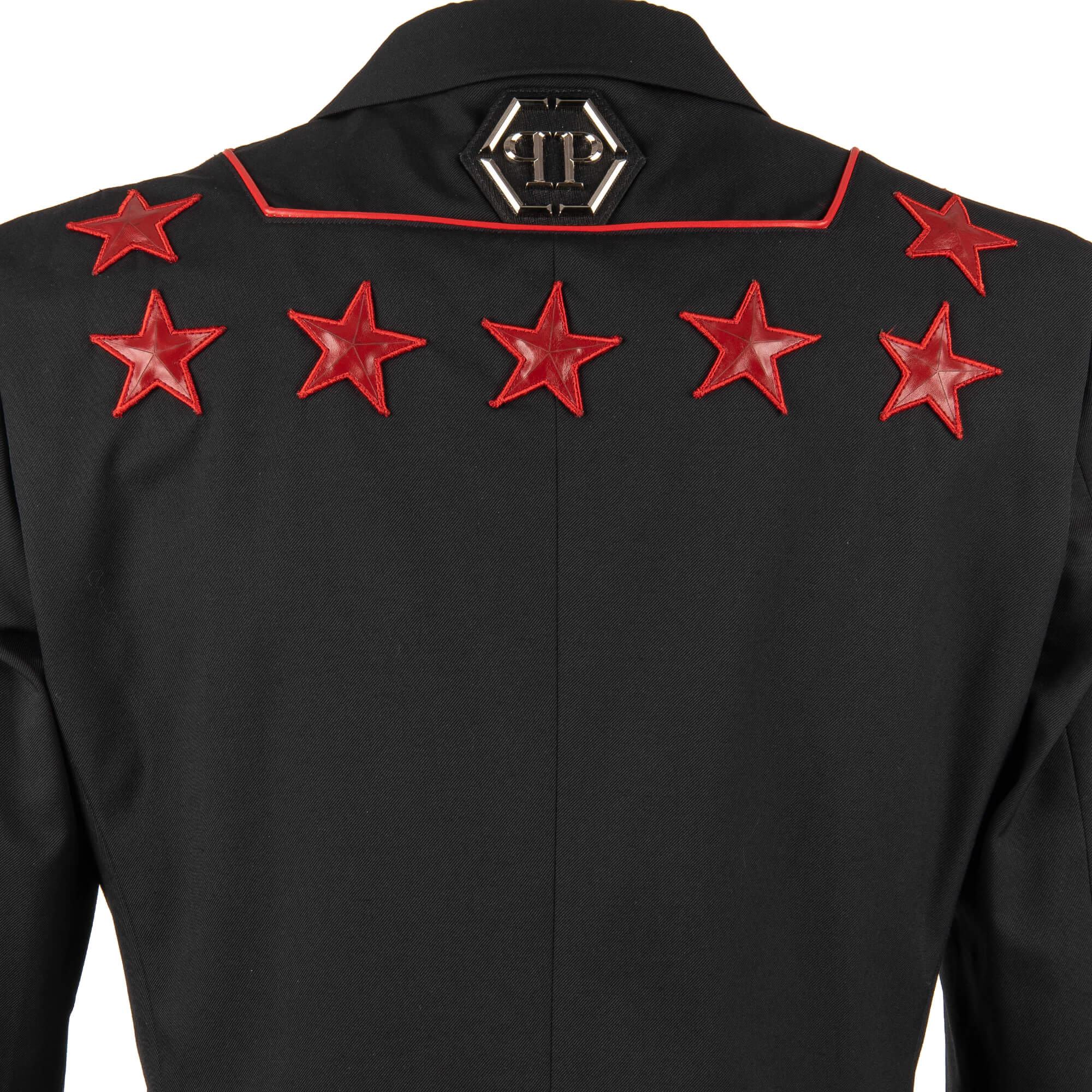 Cotton Blazer BOSSY with contrast stripes, stars and logo by PHILIPP PLEIN