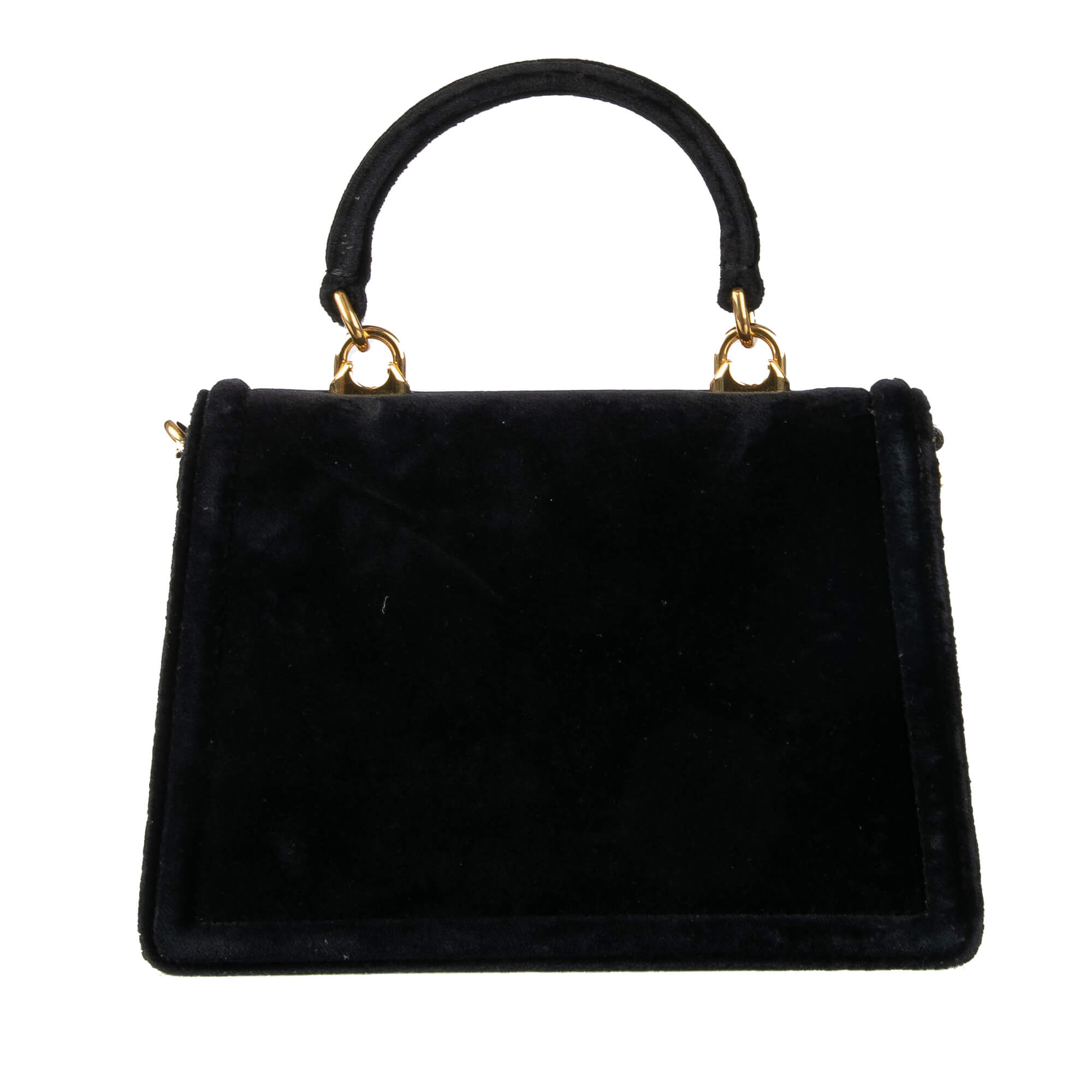 Top Handle / Crossbody Velvet Bag DEVOTION with a jeweled heart buckle with DG Logo and detachable metal chain strap by DOLCE & GABBANA