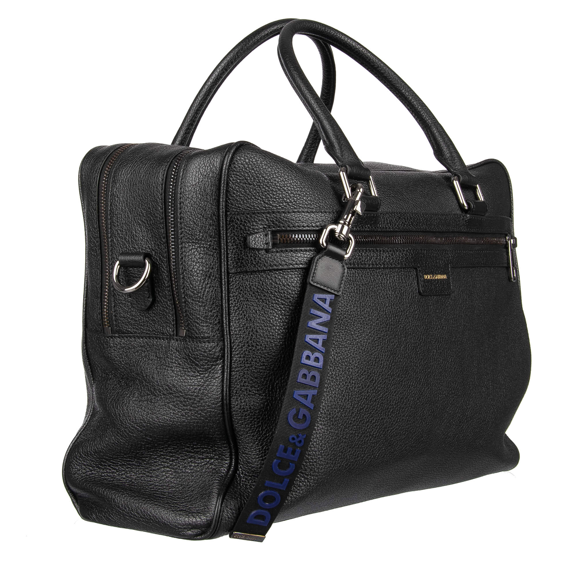 Busines Tasche / Reisetasche aus Kalbsleder mit zwei separaten Fächern, doppeltem Tragegriff, verstellbarem Gurt und Logo Anhänger von DOLCE & GABBANA