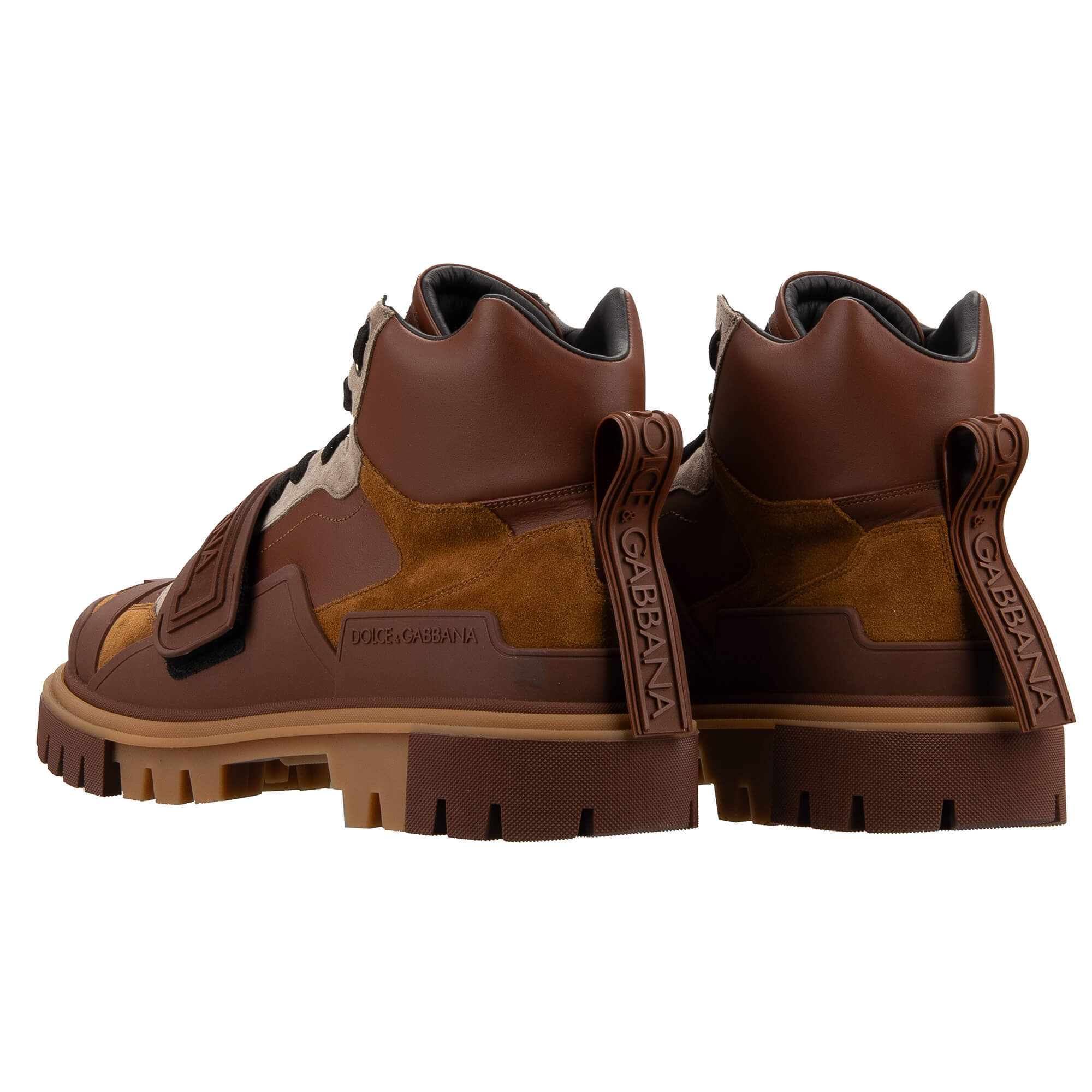 Trekking Stil Stiefeletten mit DG Logo in Braun von DOLCE & GABBANA