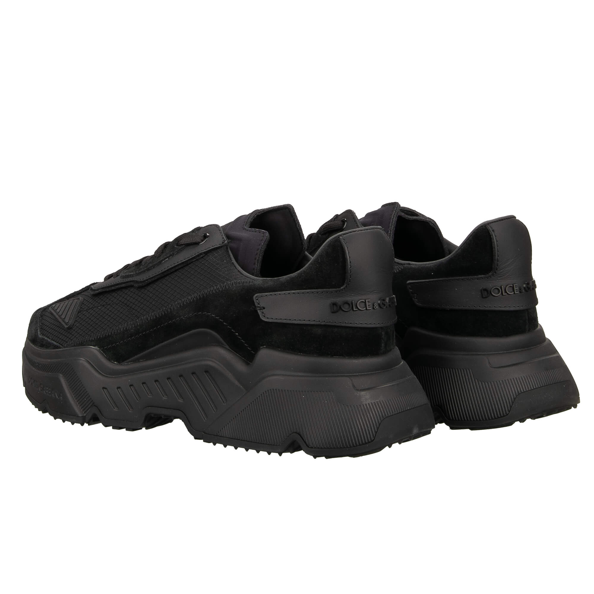 Low-Top Wildleder und Nylon Sneaker DAYMASTER mit DG Logo in schwarz von DOLCE & GABBANA