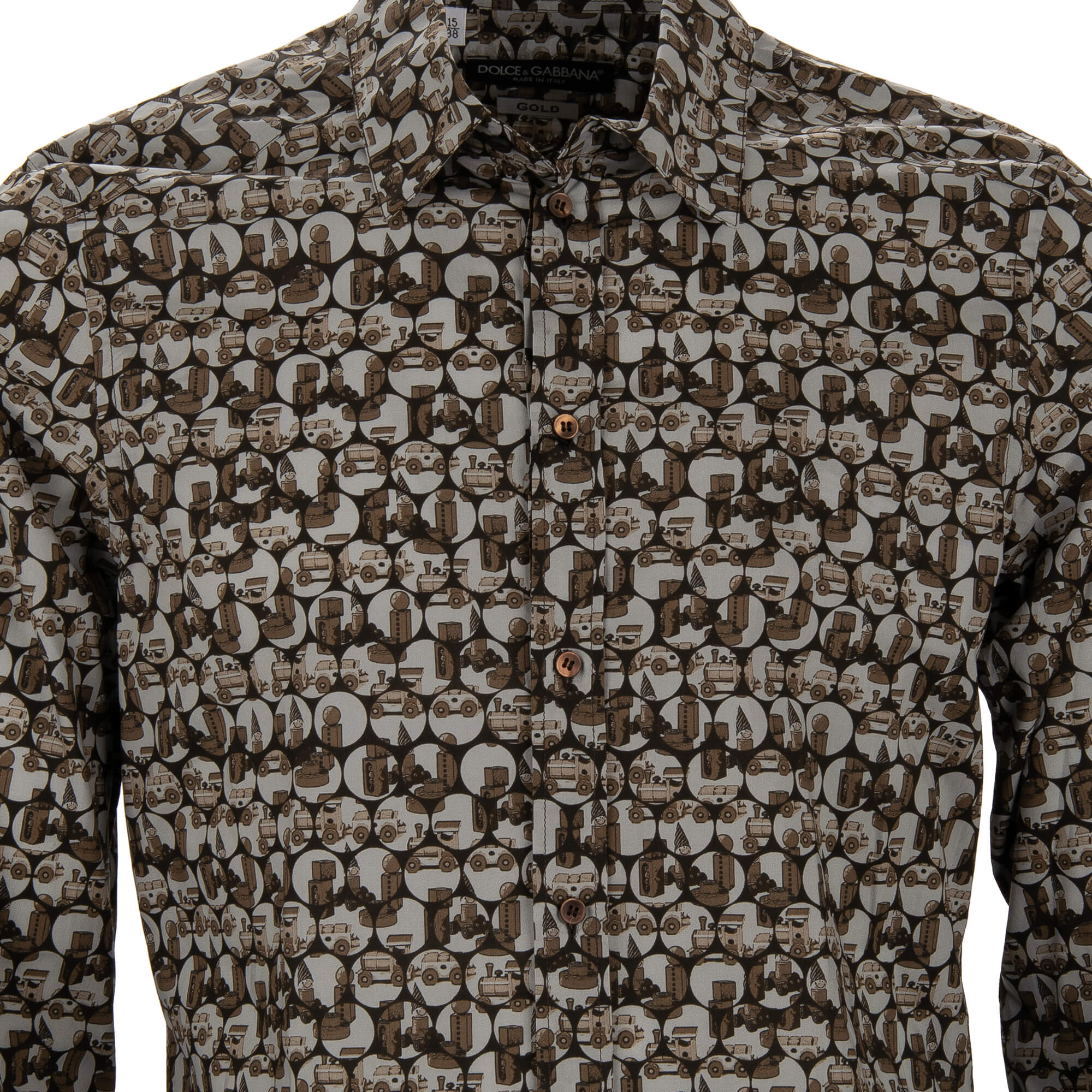 Hemd mit kurzem Kragen und Auto Spielzeug-Print von DOLCE & GABBANA