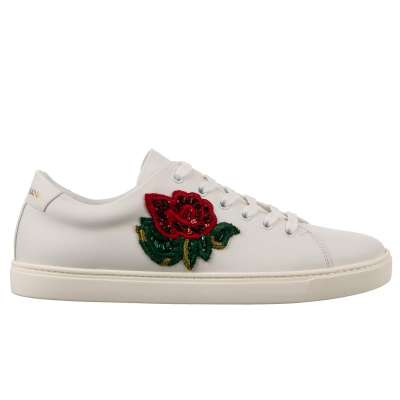 Pearl Rose Patch Embroidery Sneaker LONDON White 39