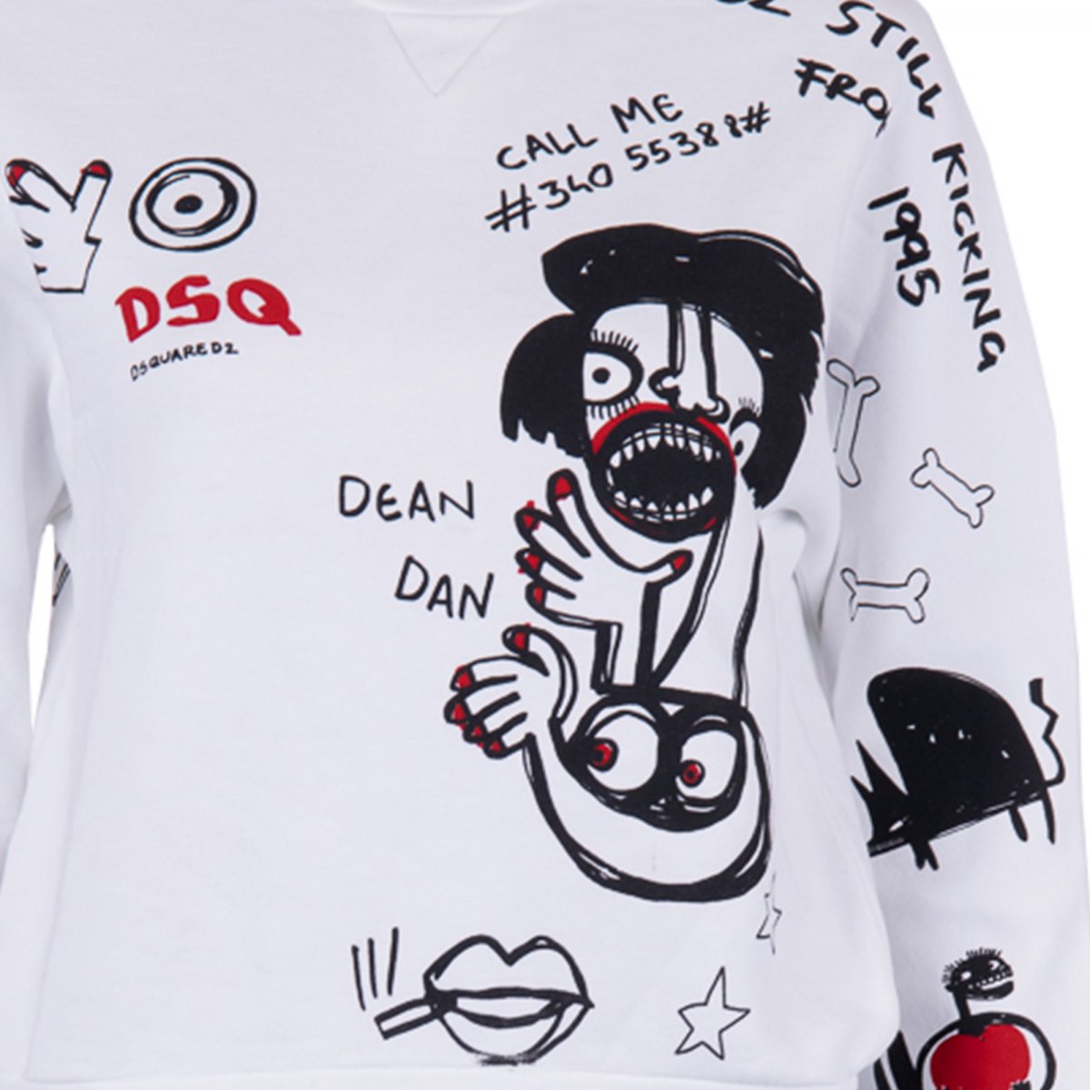 Dsquared2 Love Graffiti Sweatshirt Sweater White FASHION ROOMS