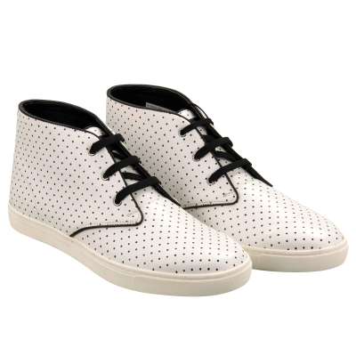 DG Logo High Top Leather Sneaker LONDON White 44 UK 10 US 11