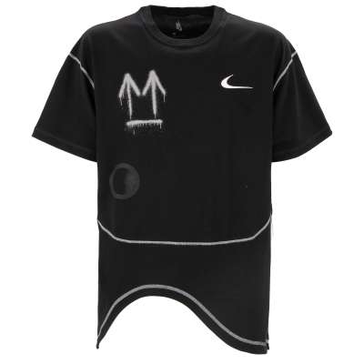 Off White x Nike Oversize Cotton T-Shirt with Mesh and Logo Black M