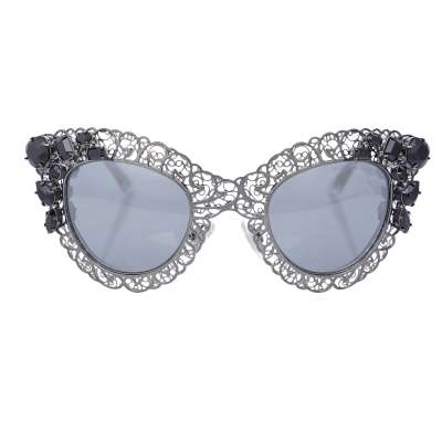 Special Edition Filigree Metal Crystal Sunglasses DG 2134 Black Silver