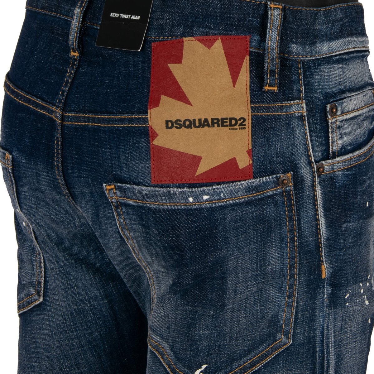 Dsquared2 Distressed Sexy Twist Jean Maple Logo Jeans Pants Blue 46