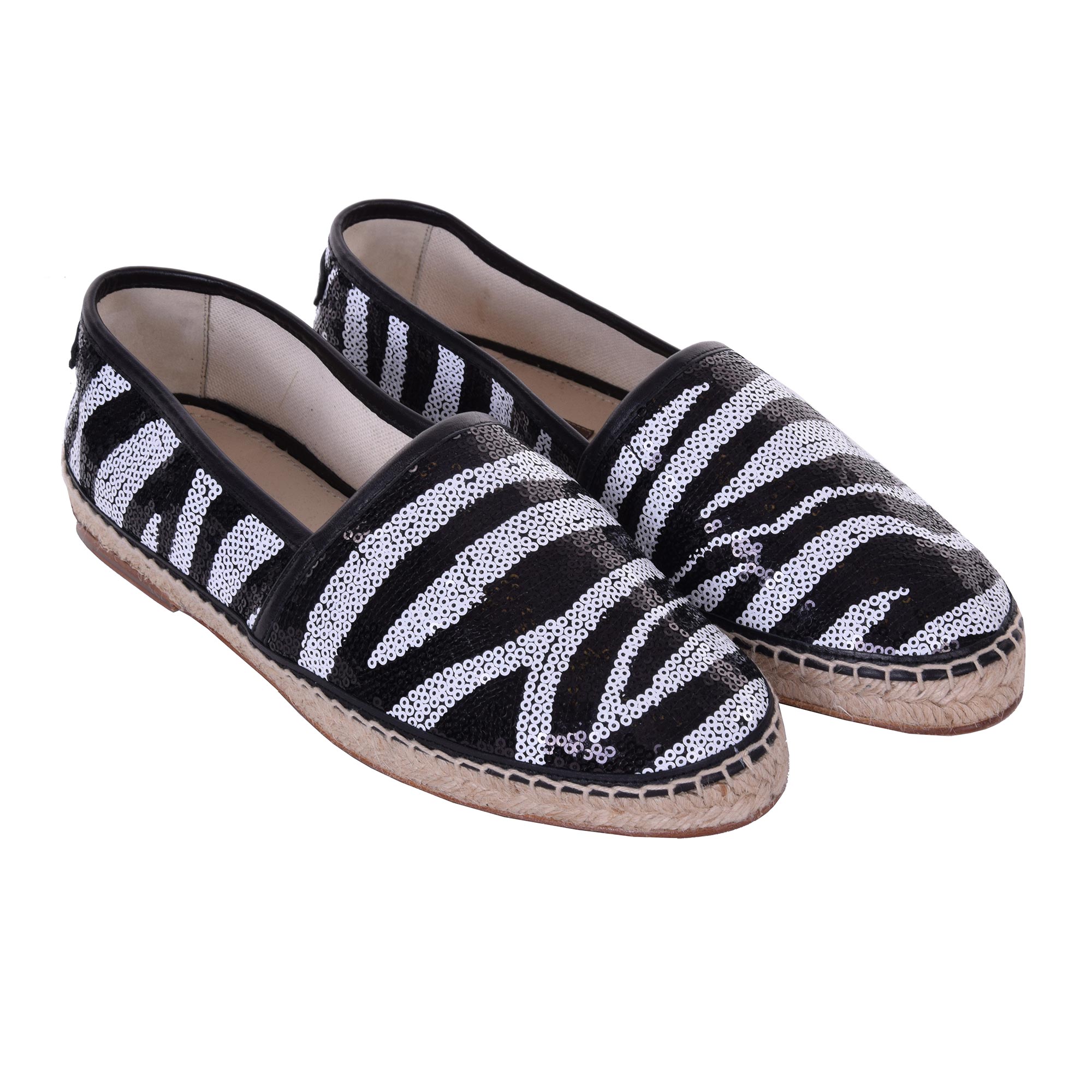 Dolce Gabbana Sequined Zebra Espadrilles Tremiti Eur 39