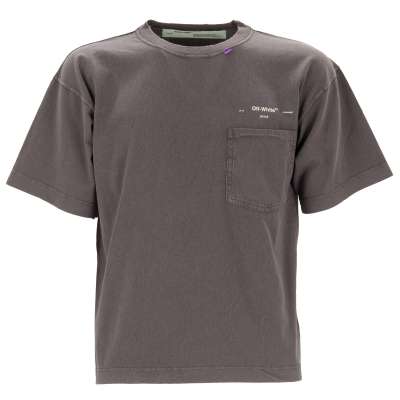 Virgil Abloh Oversize Vintage Logo Cotton T-Shirt Gray