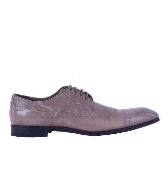 Formal kangaroo leather derby shoes PORTOFINO by DOLCE & GABBANA