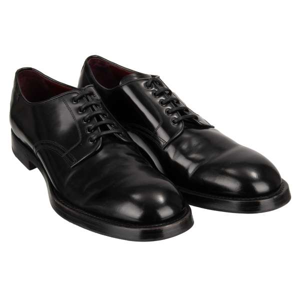 Klassischer Derby Schuhe MICHELANGELO aus Leder in Schwarz von DOLCE & GABBANA