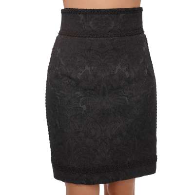 Baroque Jacquard Skirt with Lace Black IT 38 XS S