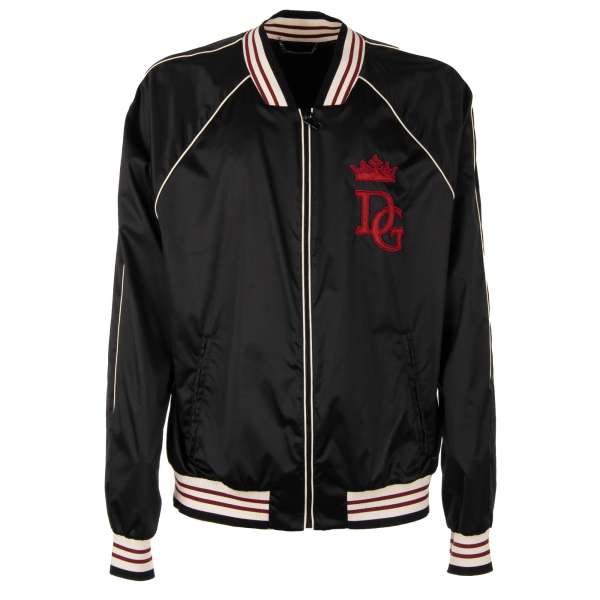 Varsity / Bomber Jacket Royals Love with embroidery, DG Logo, zip closure, knitted details and pockets by DOLCE & GABBANA