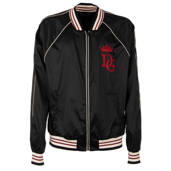 College Jacke / Bomberjacke Royals Love mit DG Logo, Stickerei, Reißverschluss, Details aus Strick und Taschen von DOLCE & GABBANA