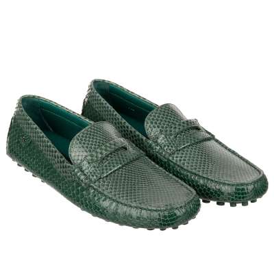 Snake Shoes Moccasin GELA ZERO with DG Metal Logo Green