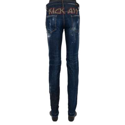 Distressed COOL GUY JEAN Pearl Kick Ass Jeans Pants Skinny Blue