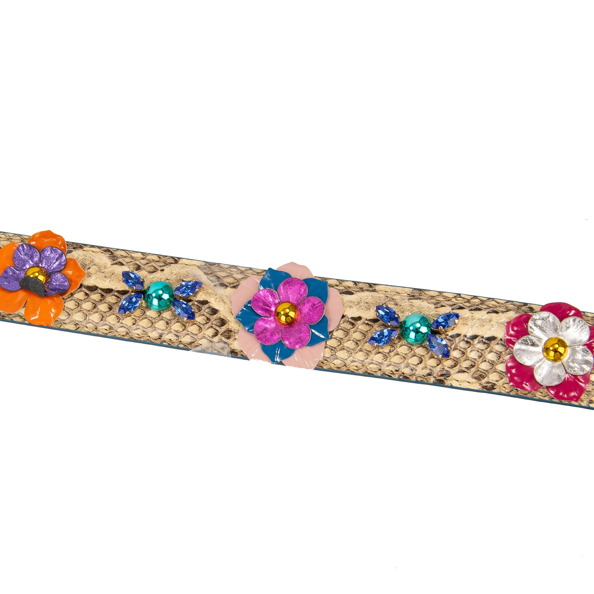 Embroidered Bag Strap ~ Pink Flowers