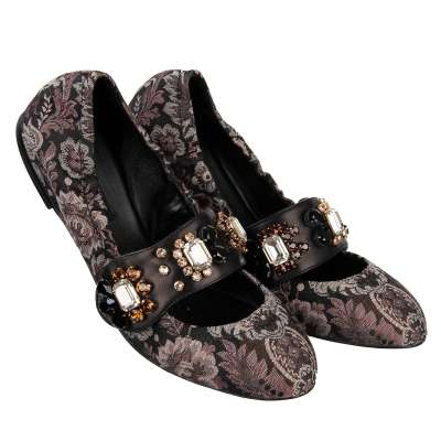 Brocade Ballet Flats VALLY with Crystals 38.5