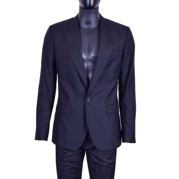 Classic wool and silk blend Blazer / Tuxedo with notched lapel by DOLCE & GABBANA Black Label - SICILIA Line