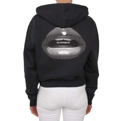 Virgil Abloh Oversize Logo Marry Me Lips Sweater Sweatshirt Black