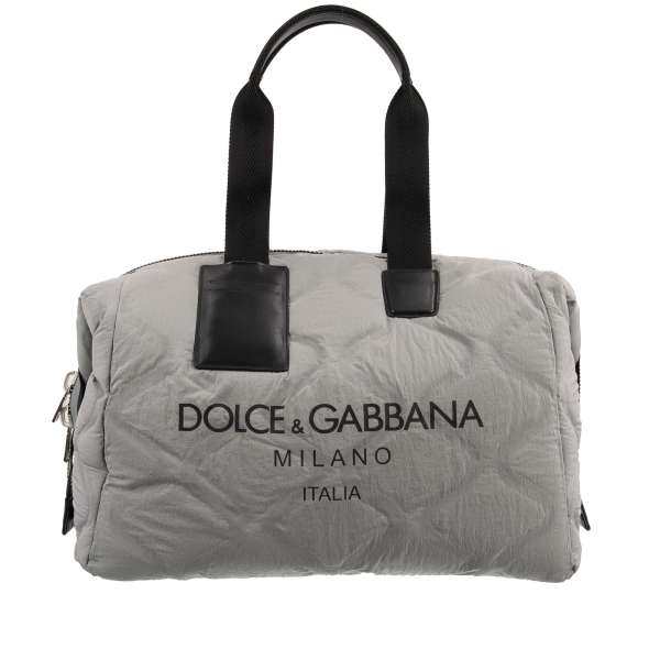 Gesteppte Neopren Weekender / Gym Bag / Duffle Bag mit Logo Print von DOLCE & GABBANA